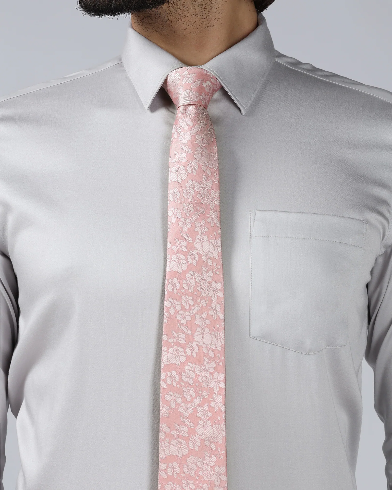 Light Pink Silk Jacquard Tie - Whitmore - Image 3