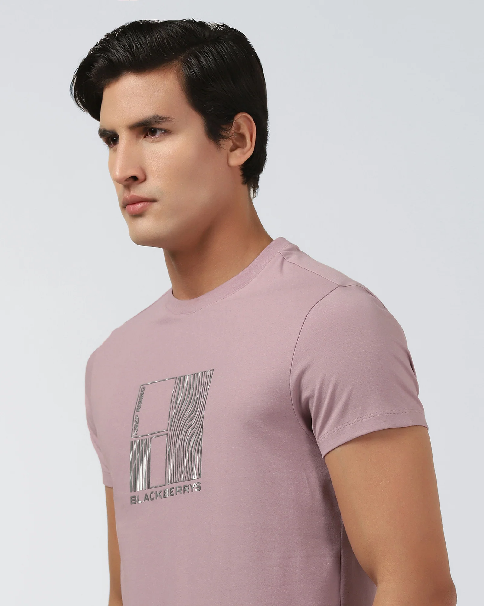 Lilac Crew Neck Printed T-Shirt - Sybill - Image 4
