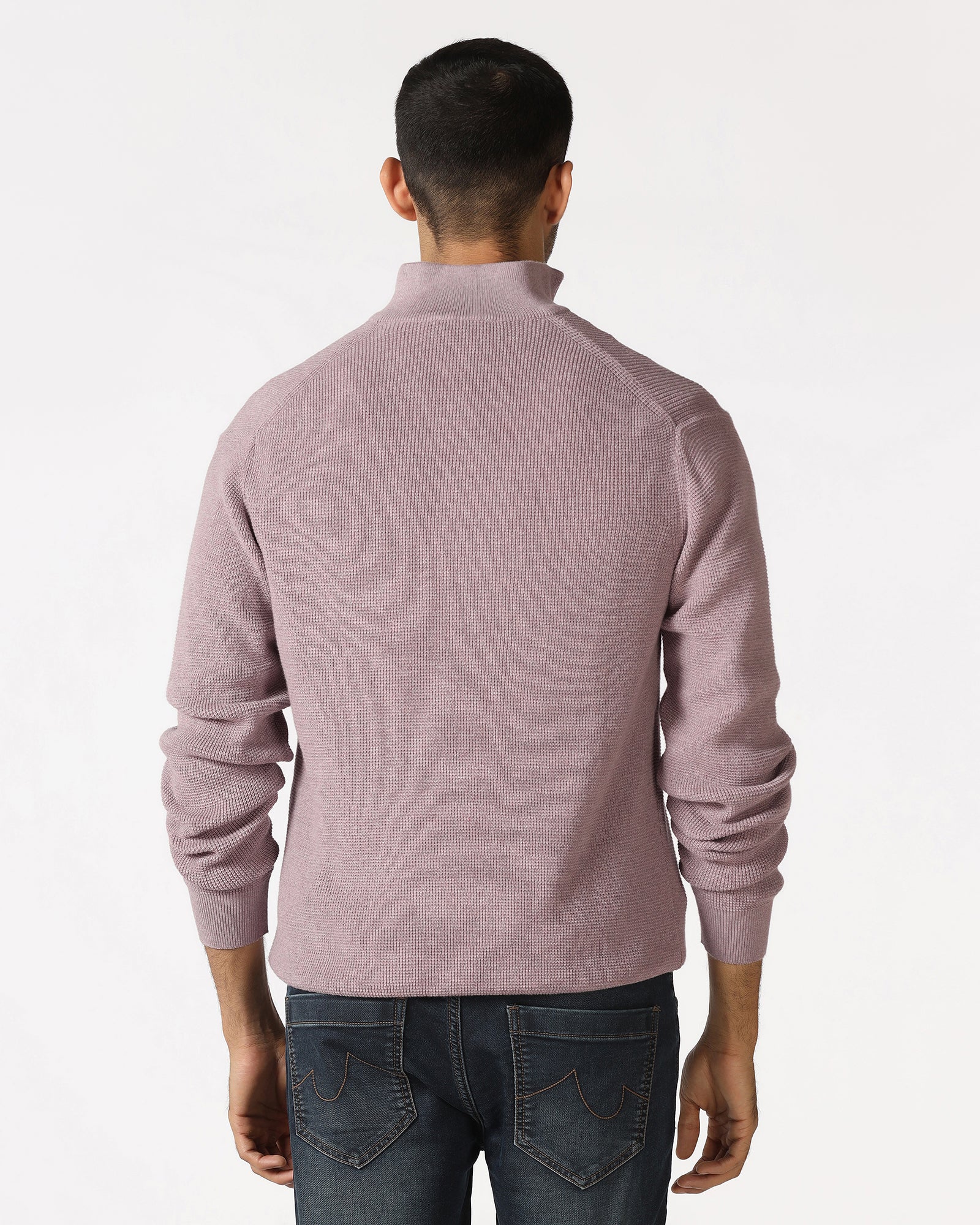 Lilac High Neck Jacquard Sweater - Price - Image 5