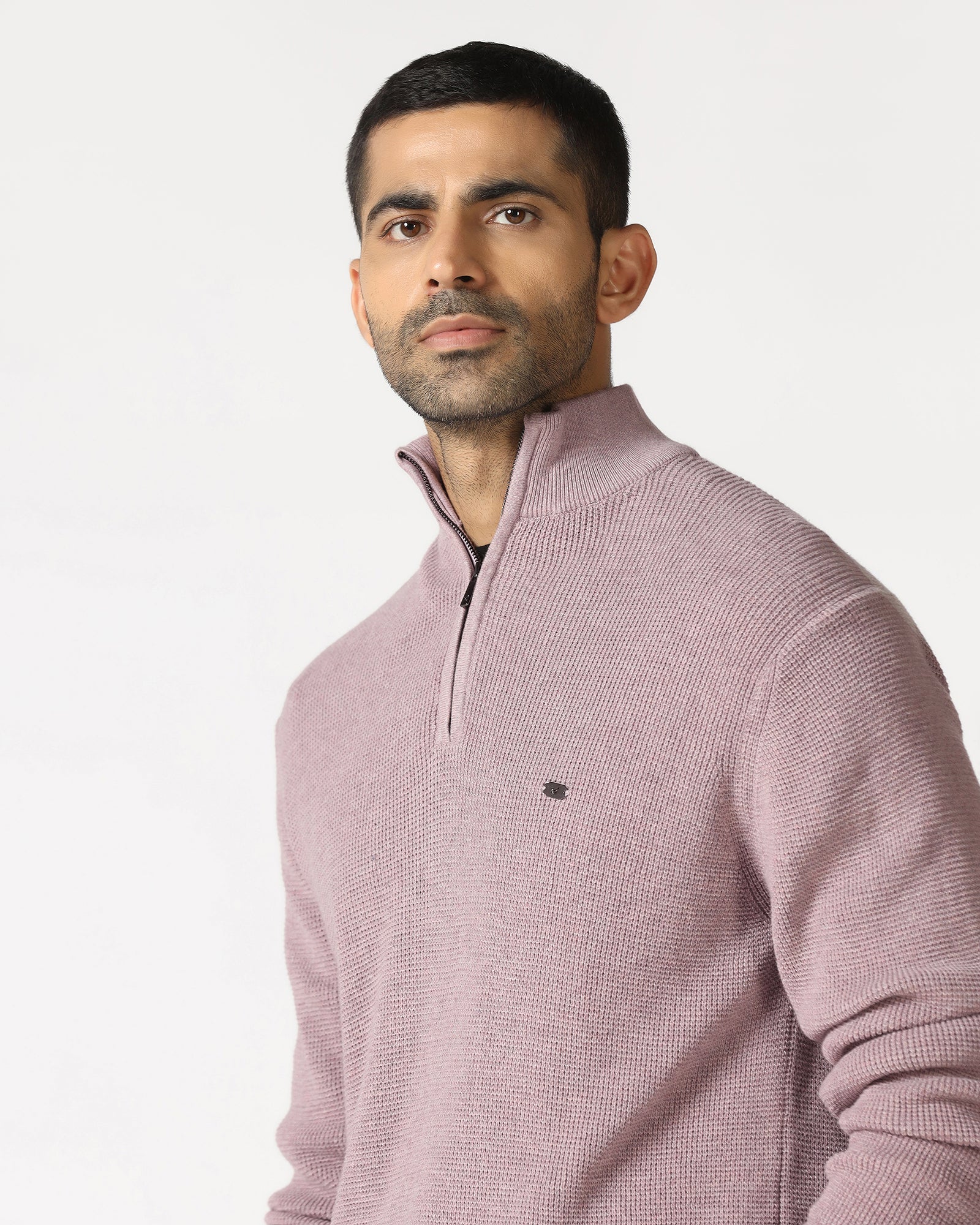 Lilac High Neck Jacquard Sweater - Price - Image 7