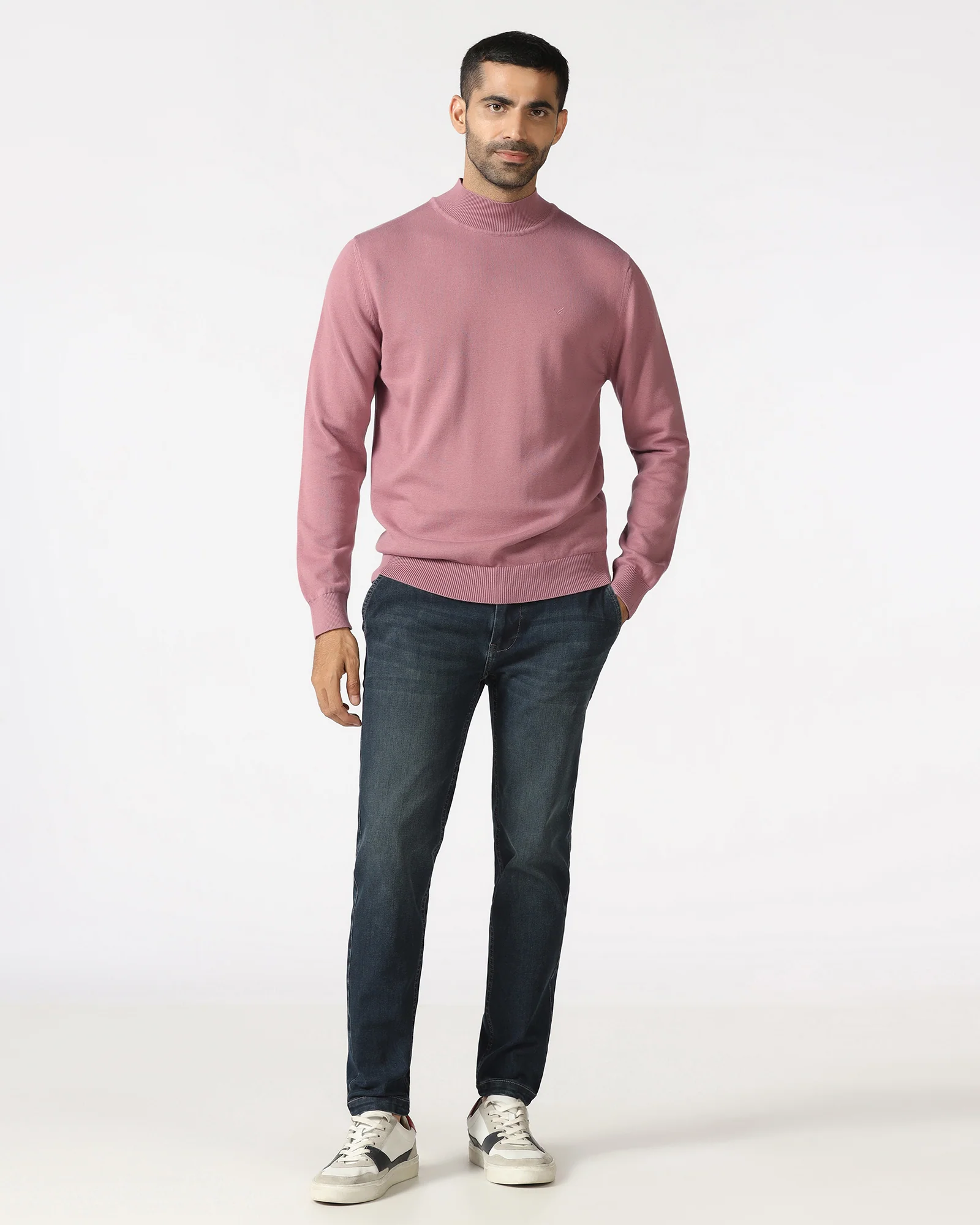 Lilac High Neck Solid Sweater - Pop - Image 6
