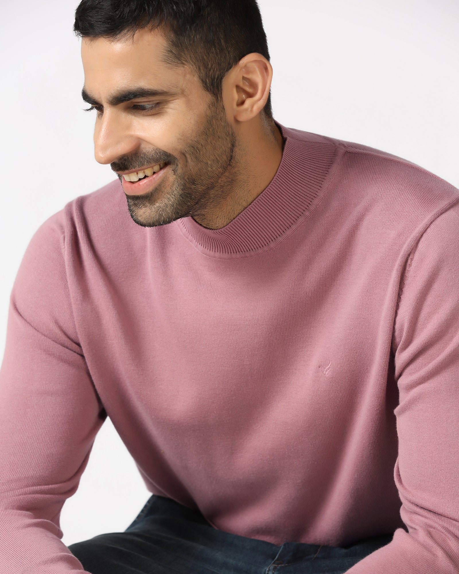 Lilac High Neck Solid Sweater - Pop - Image 8