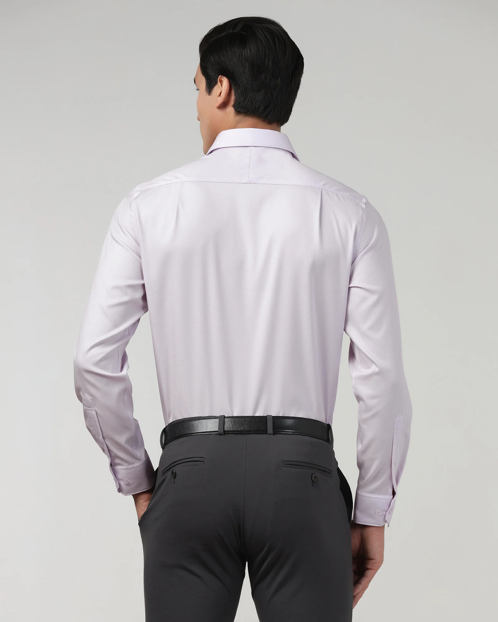 Lilac Non Iron Textured Shirt - Erik - Image 2