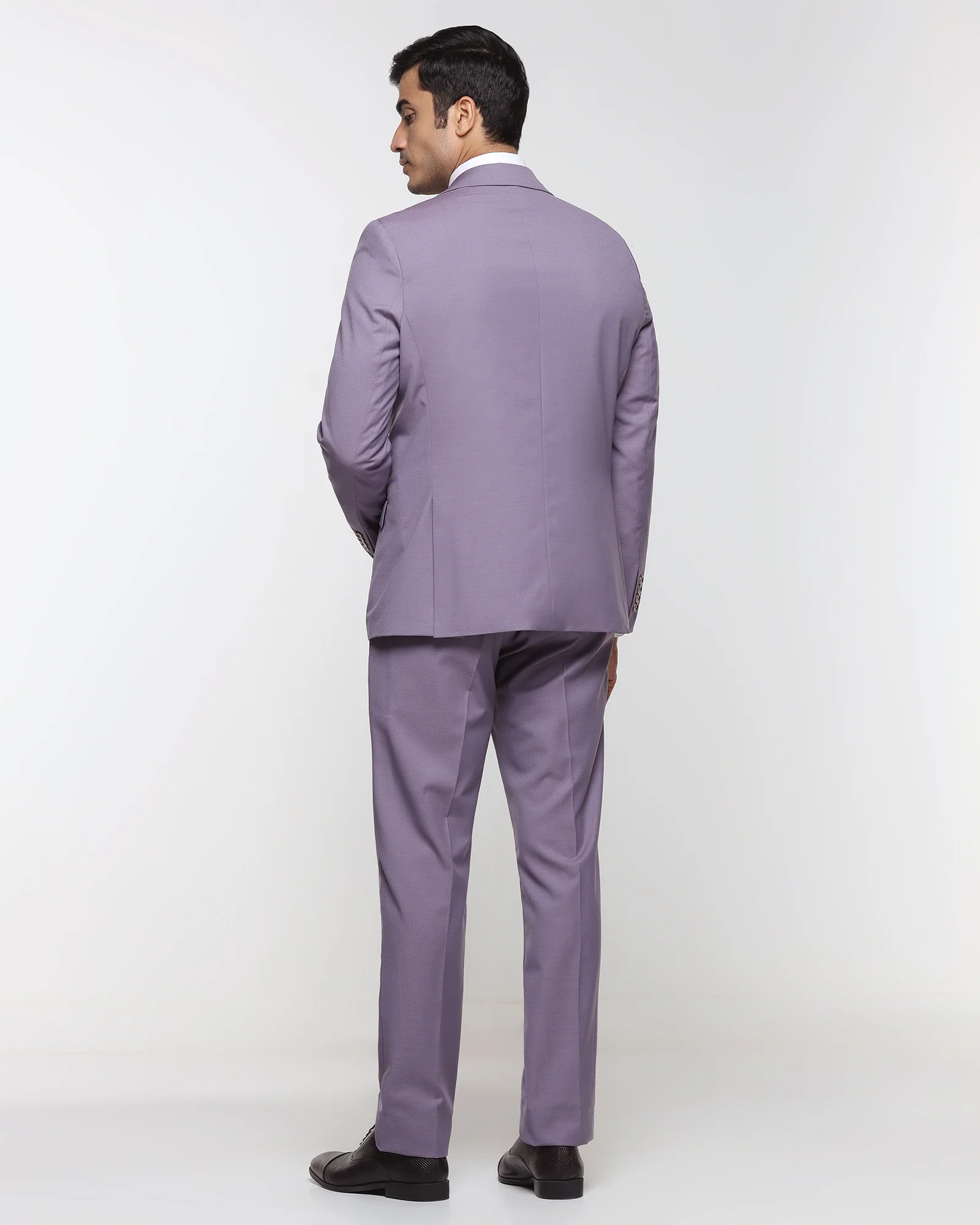 Lilac Three Piece Textured Suit - Desor - Image 2