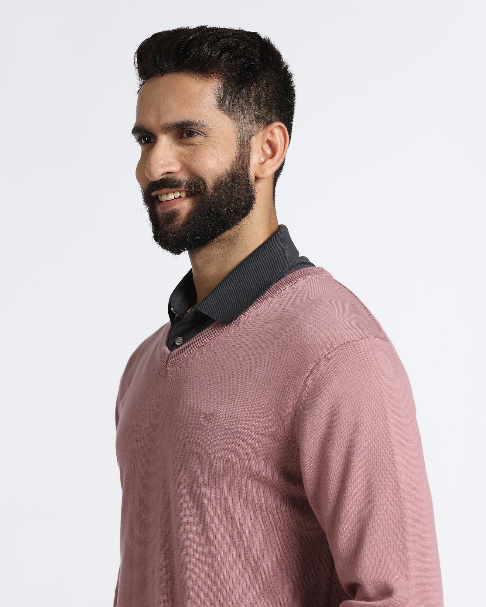 Lilac V-Neck Solid Sweater - Vneckter - Image 4