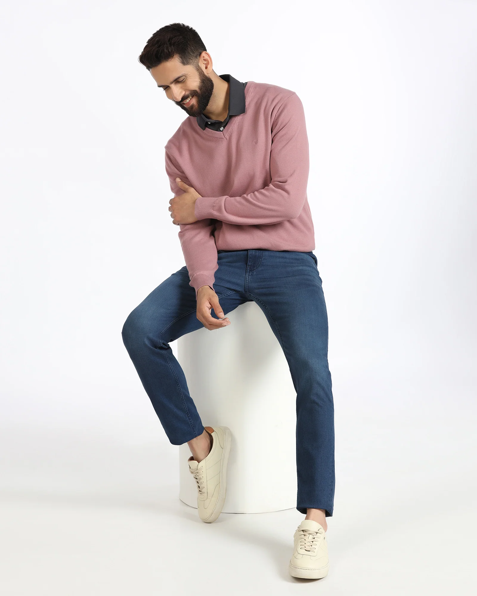 Lilac V-Neck Solid Sweater - Vneckter - Image 5