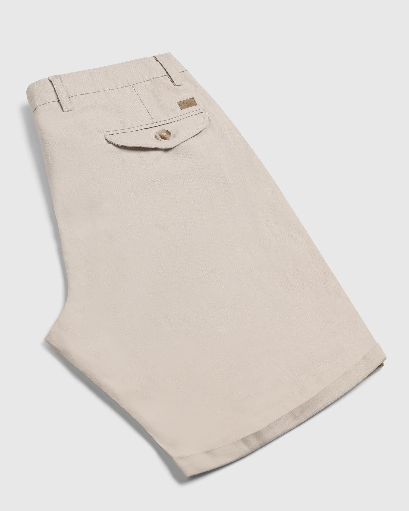 Linen Casual Beige Solid Shorts - Kat - Image 5