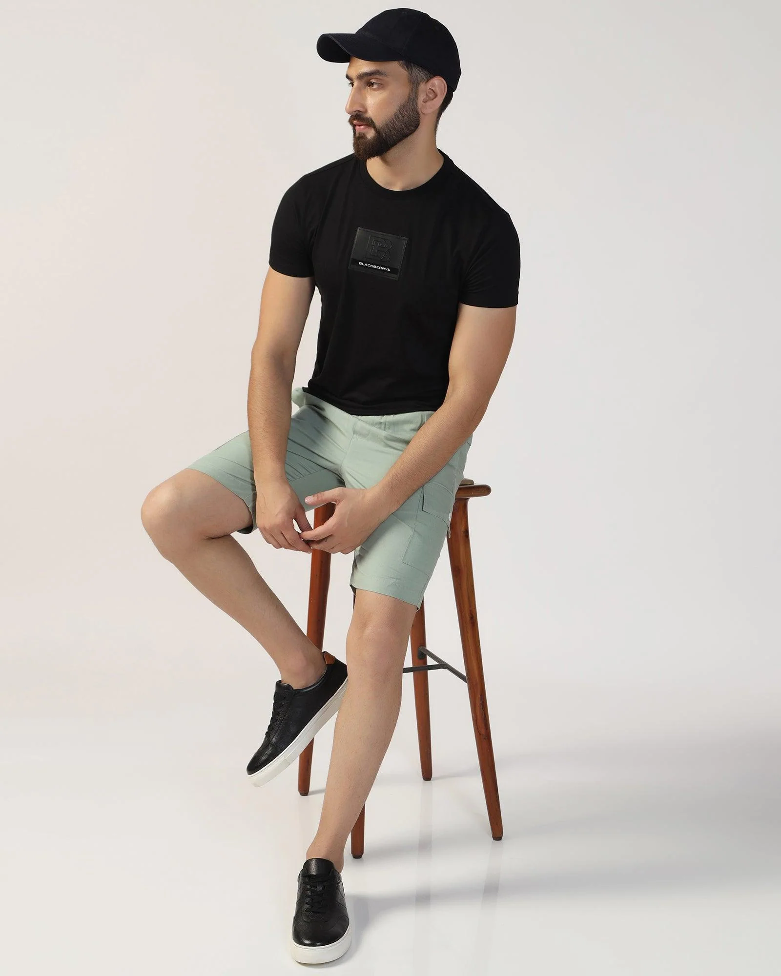 Linen Casual Green Solid Shorts - Kin - Image 7
