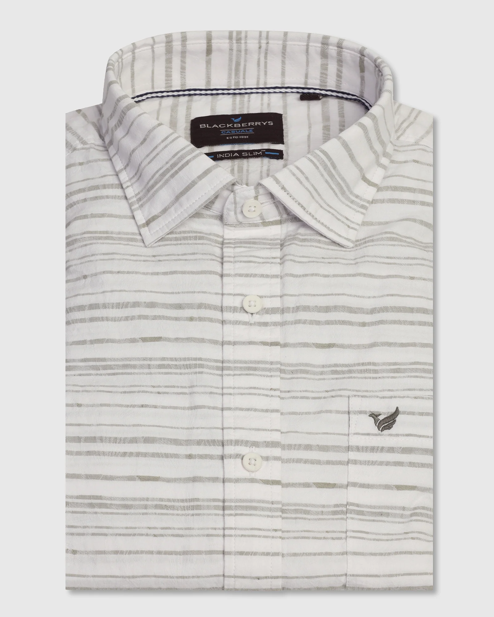 Linen Casual Green Jacquard Shirt - Daigo - Image 5