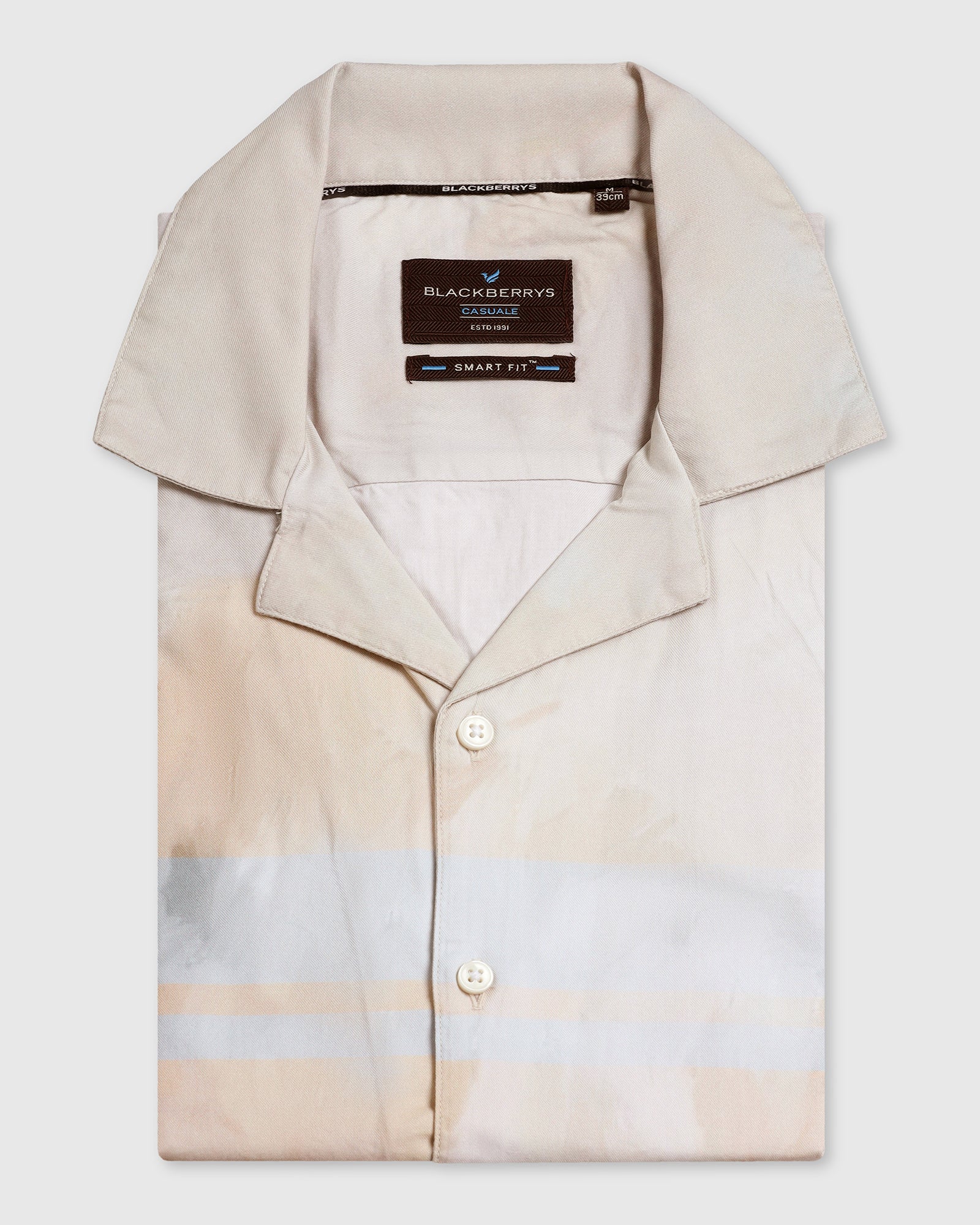 Linen Casual Half Sleeve Ochre Printed Shirt - Avery - Image 5