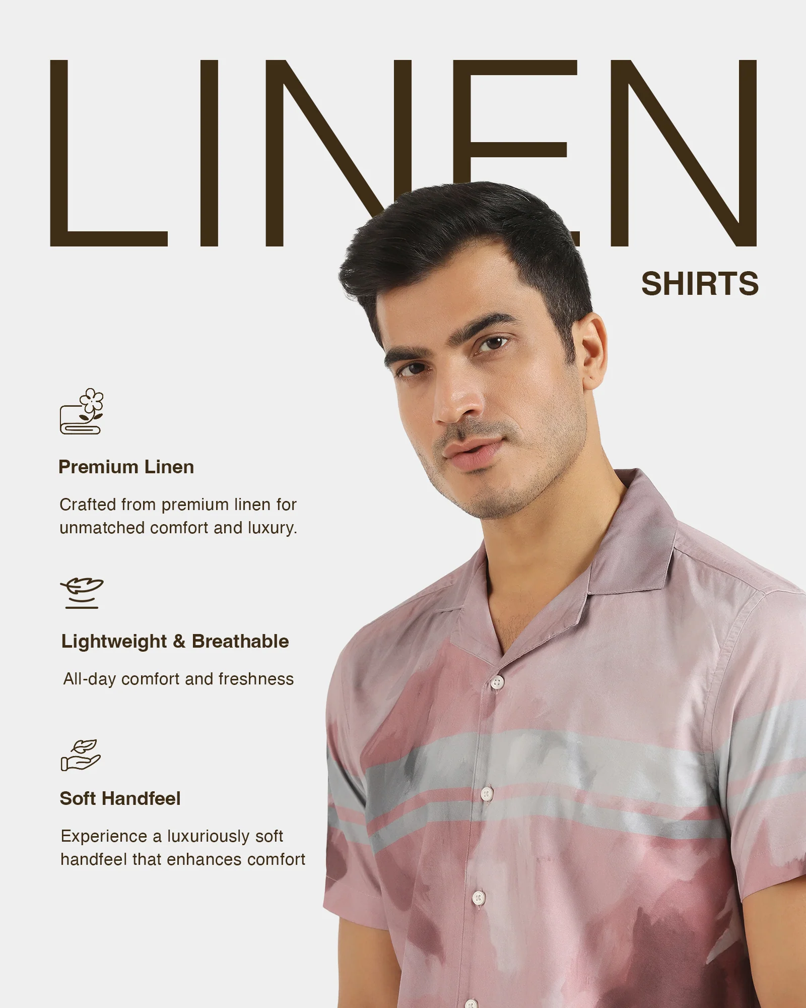 Linen Casual Half Sleeve Red Printed Shirt - avery - Image 4