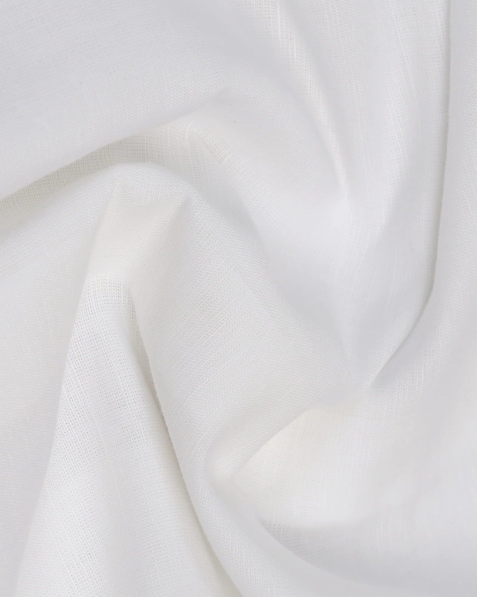 Linen Casual Half Sleeve White Solid Shirt - Salmon - Image 6