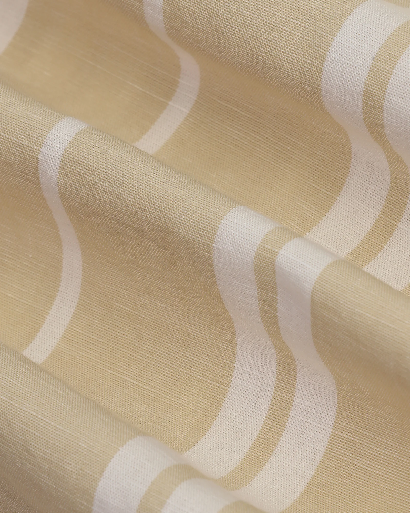 Linen Casual Half Sleeve Yellow Stripe Shirt - breton - Image 6