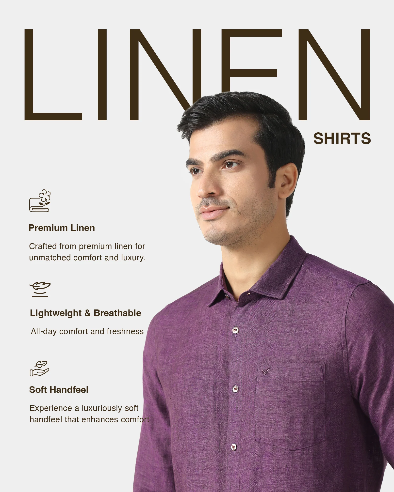 Linen Casual Lavender Solid Shirt - Bayek - Image 4