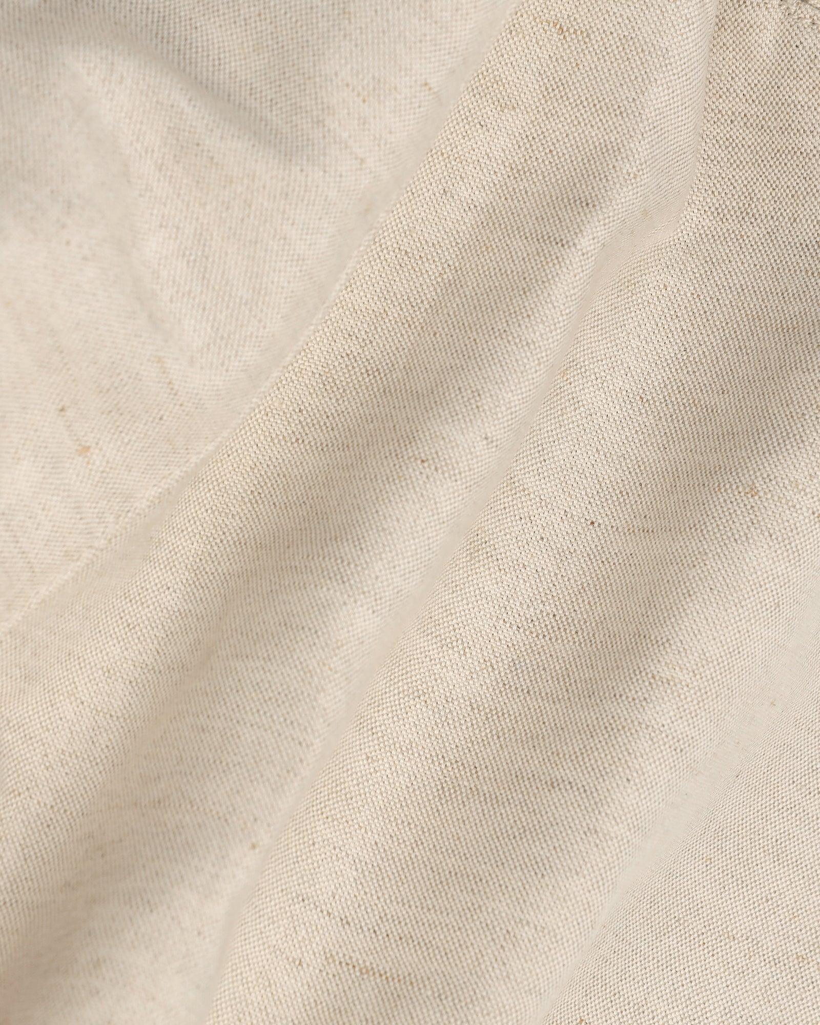 Linen Casual Natural Solid Shorts - Kin - Image 6