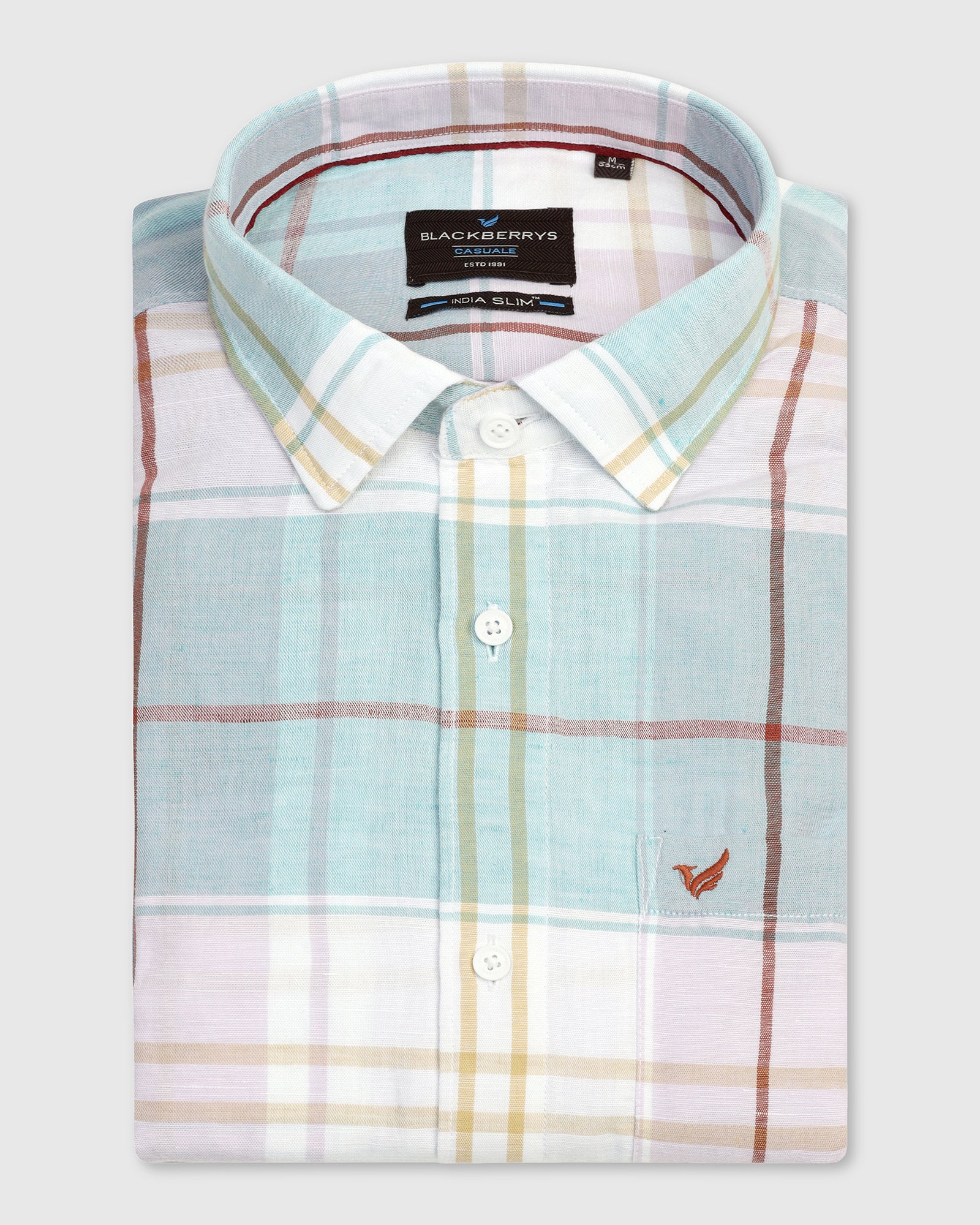 Linen Casual Pink Check Shirt - Walken - Image 5
