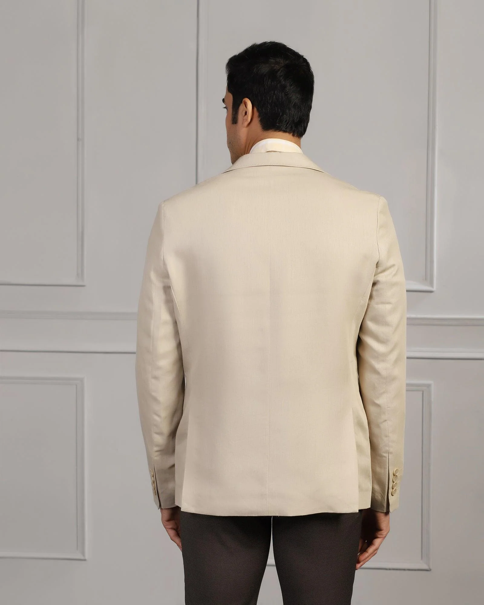 Linen Formal Natural Solid Blazer - Jonah - Image 2