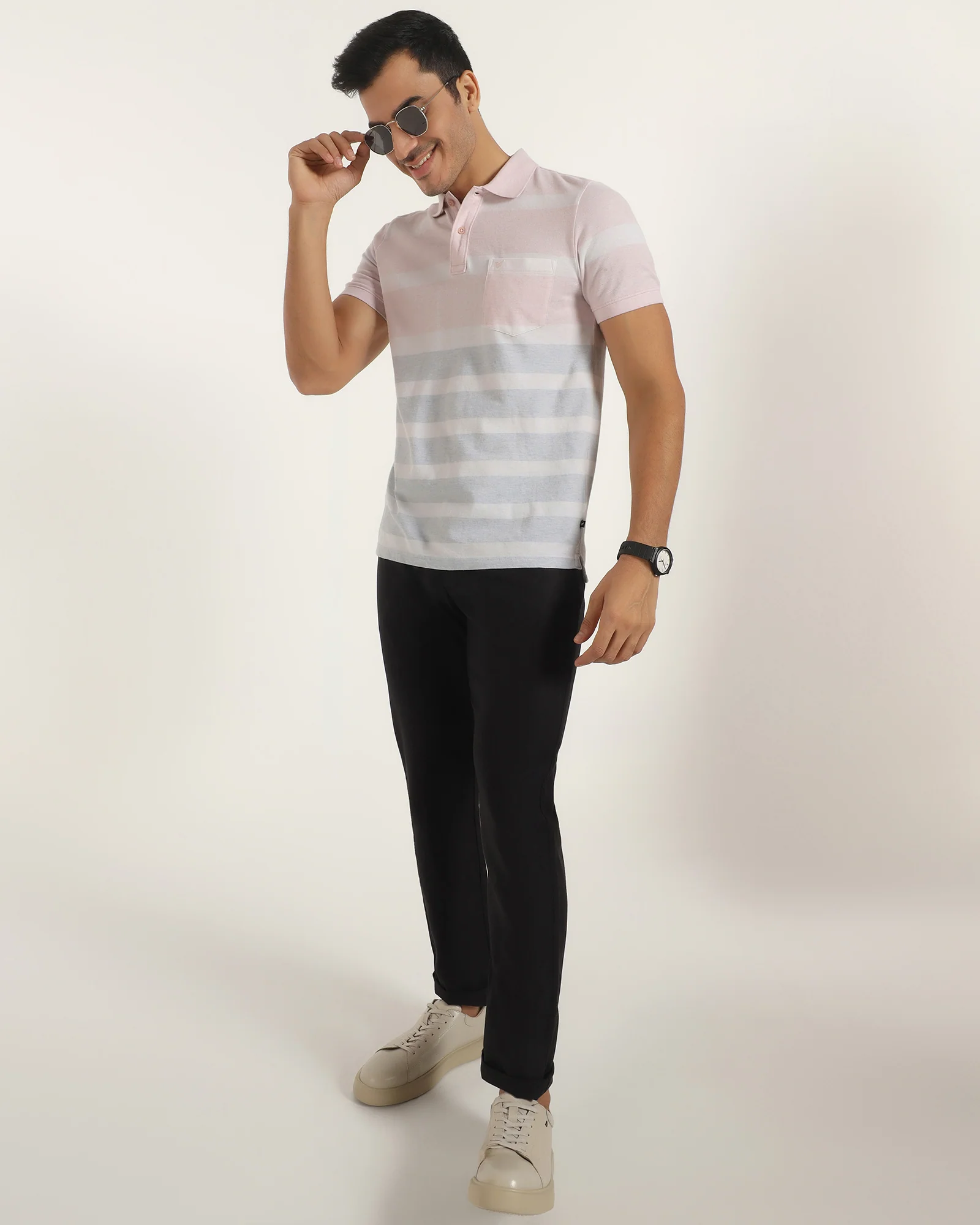 Linen Slim Comfort B-95 Casual Black Solid Khakis - Edwin - Image 7