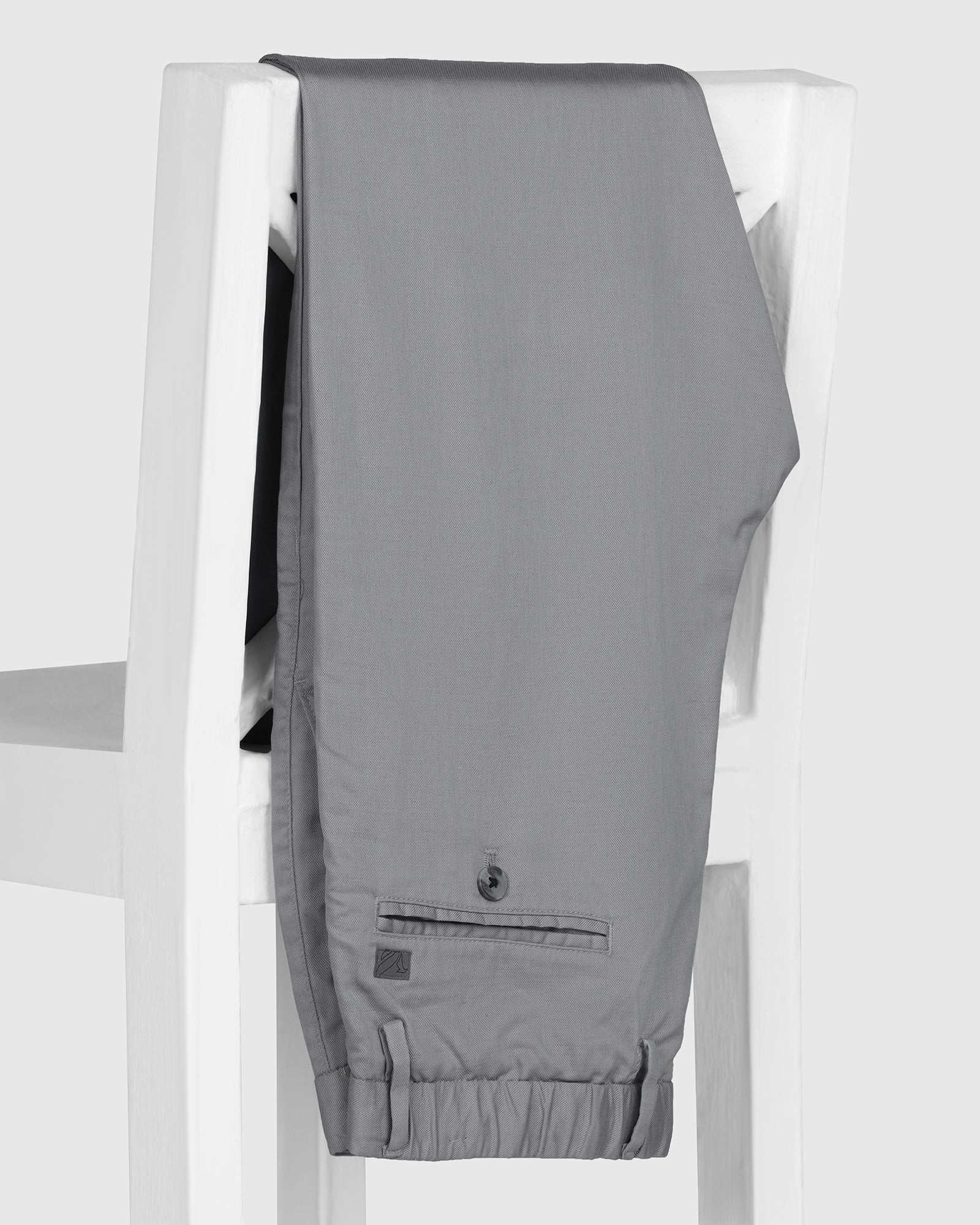 Linen Slim Comfort B-95 Casual Grey Solid Khakis - Edwin - Image 5