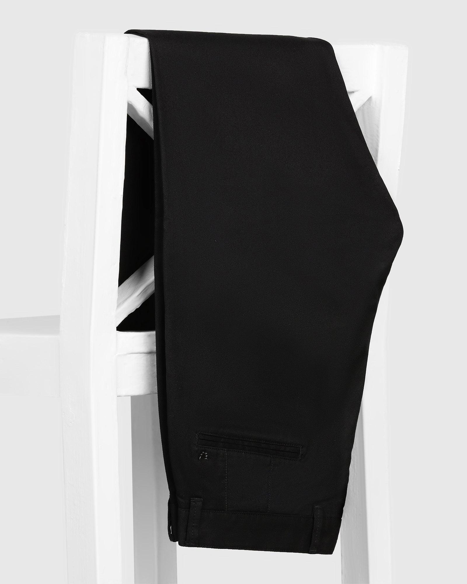 Slim Fit B-91 Casual Black Textured Khakis - Kart - Image 5