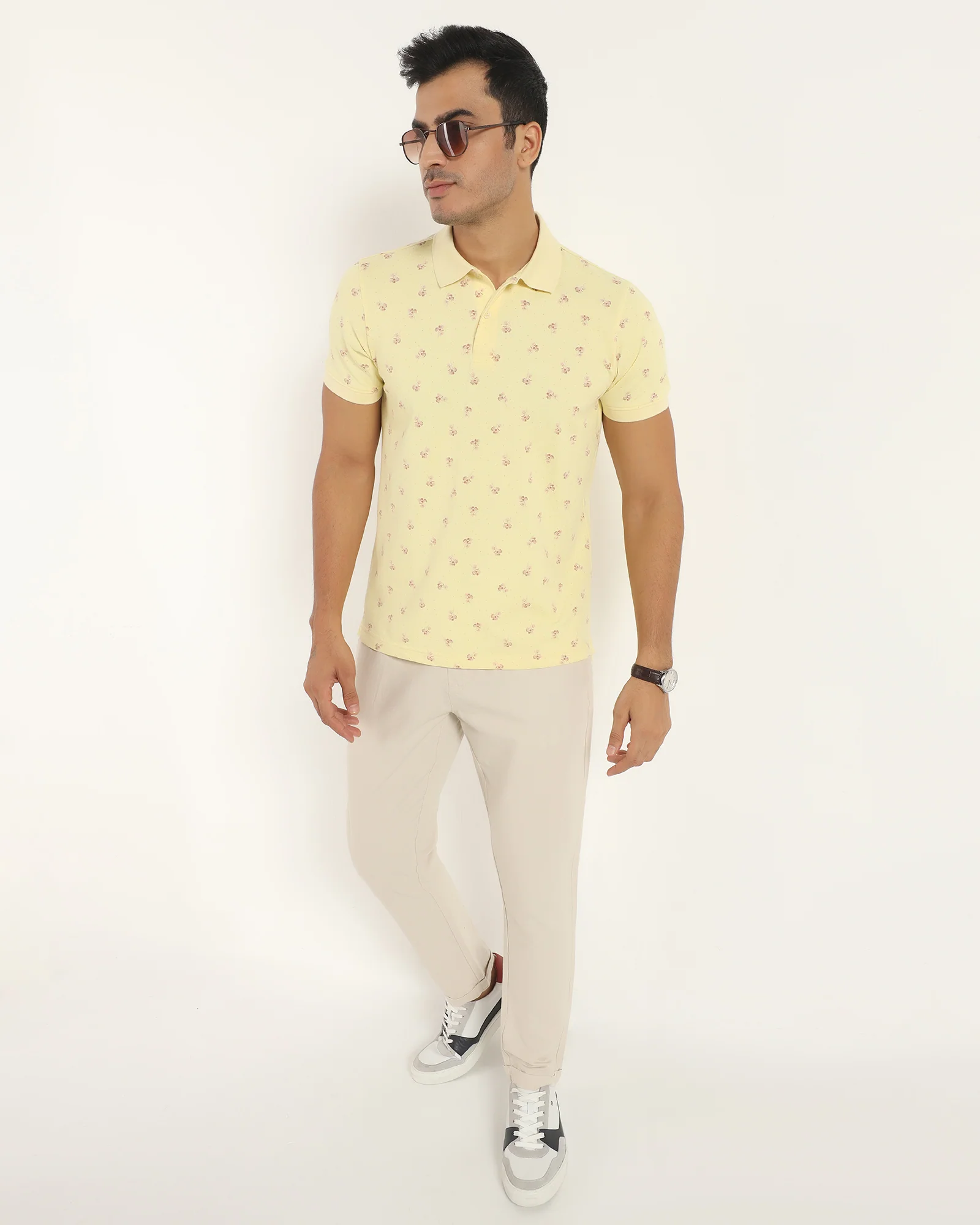 Linen Sneaker Fit Casual Beige Solid Khakis - Kinston - Image 7