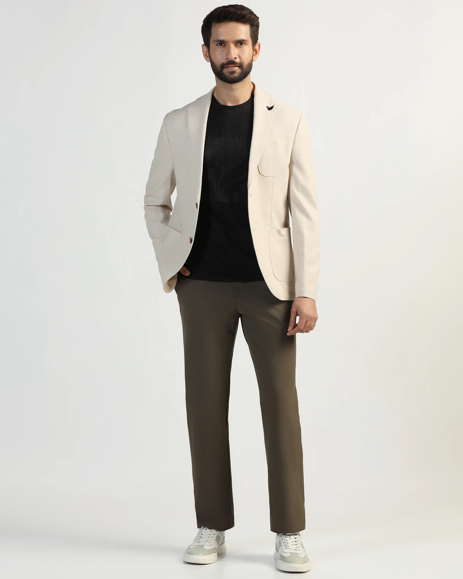 Luxe Formal Beige Solid Blazer - Soho - Image 6