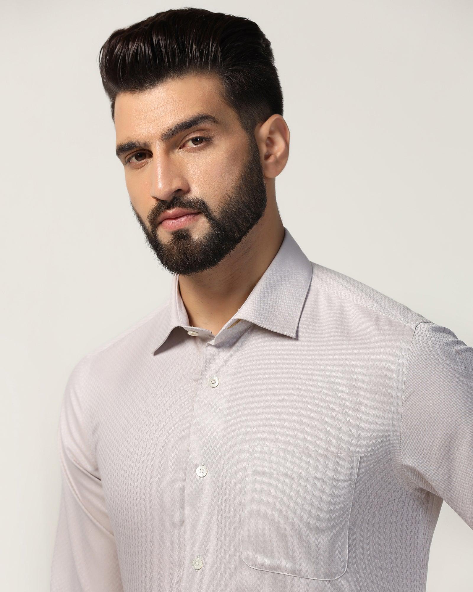 Luxe Formal Beige Textured Shirt - Silas - Image 3