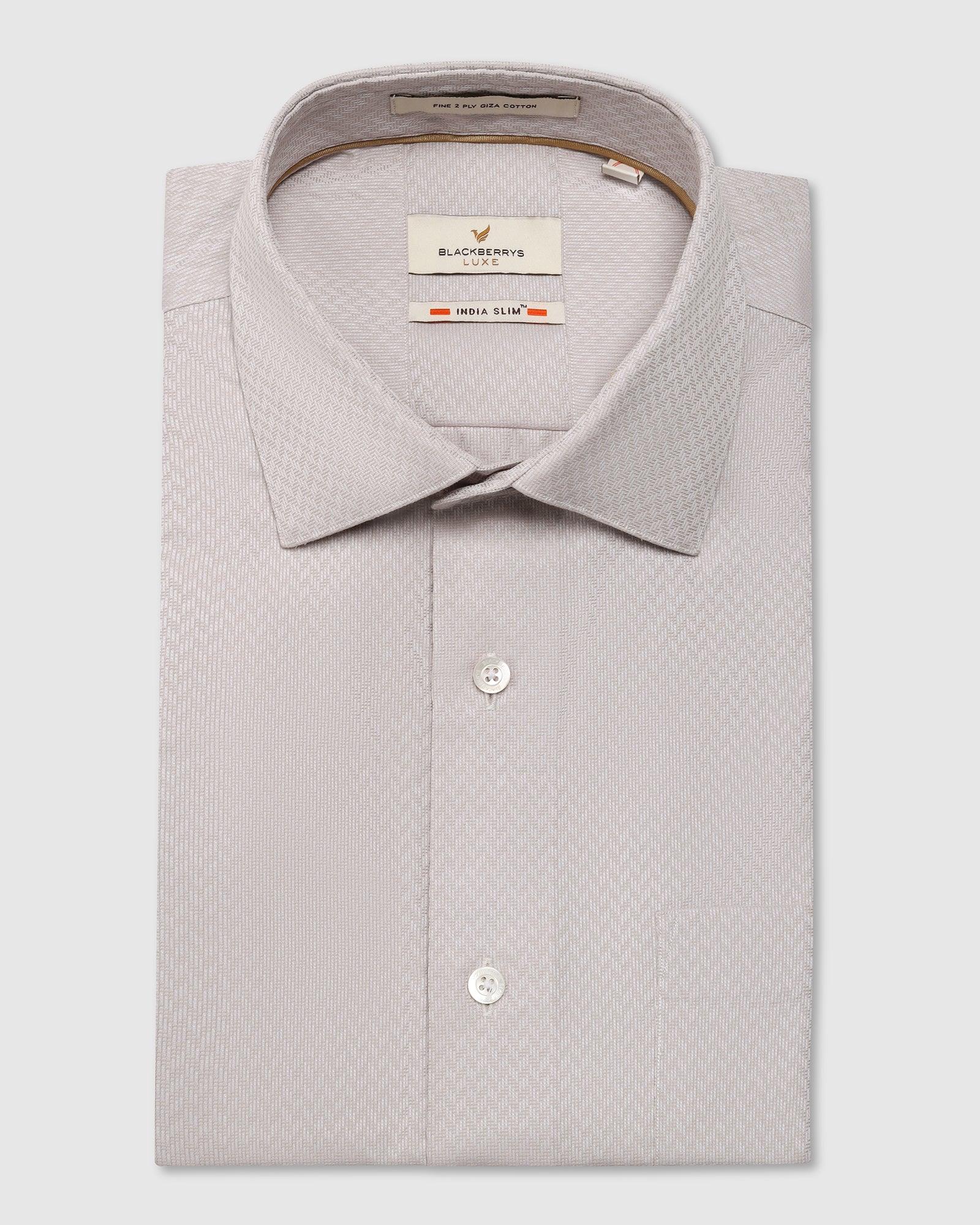 Luxe Formal Beige Textured Shirt - Silas - Image 4