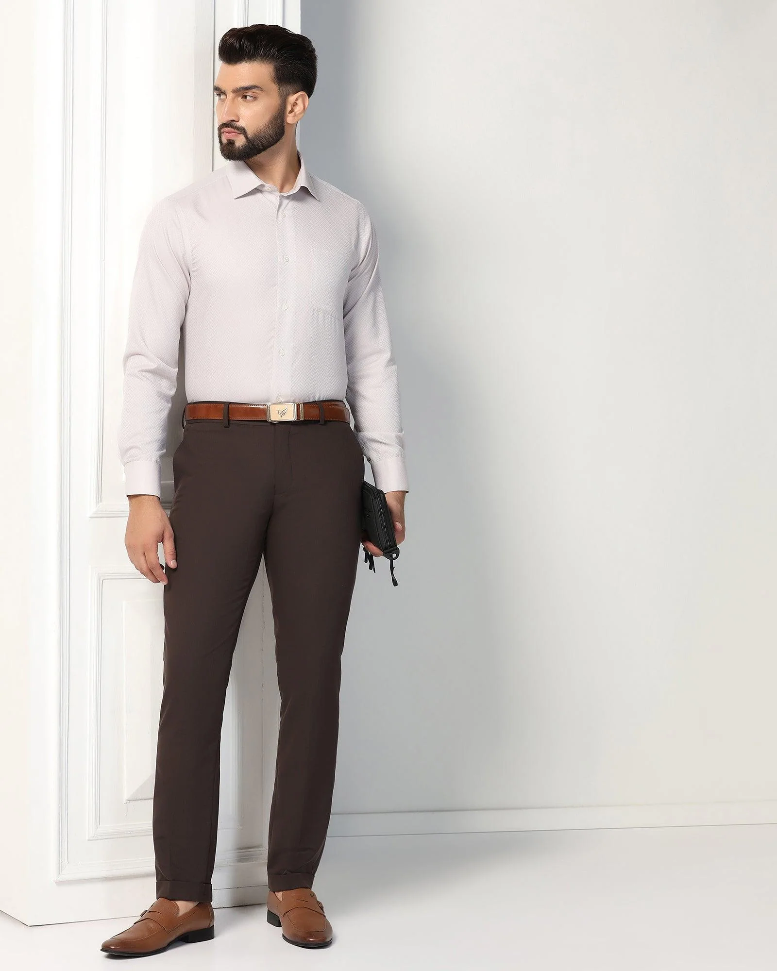 Luxe Formal Beige Textured Shirt - Silas - Image 7