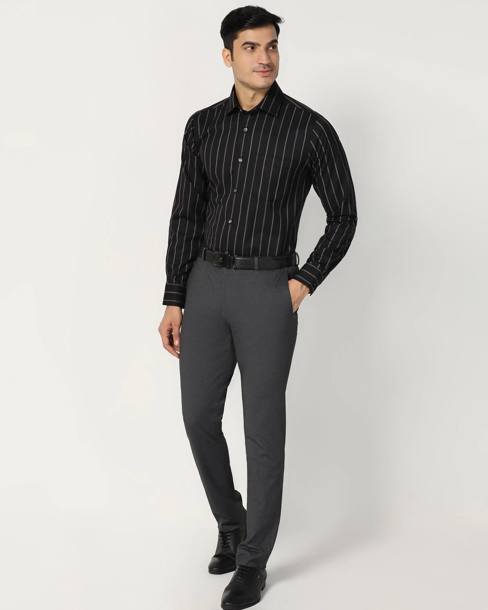 Luxe Formal Black Stripe Shirt - Delta - Image 3