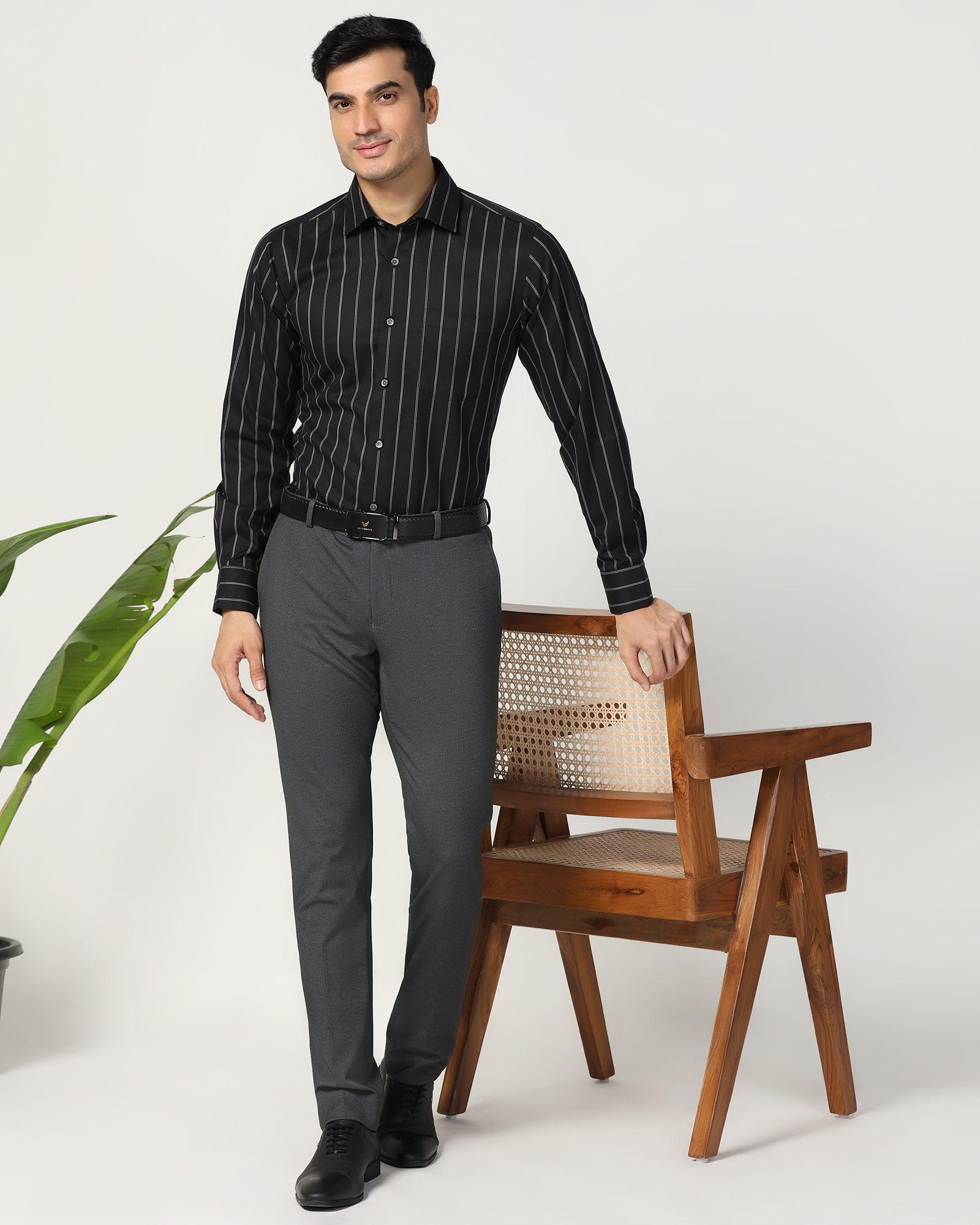 Luxe Formal Black Stripe Shirt - Delta - Image 7