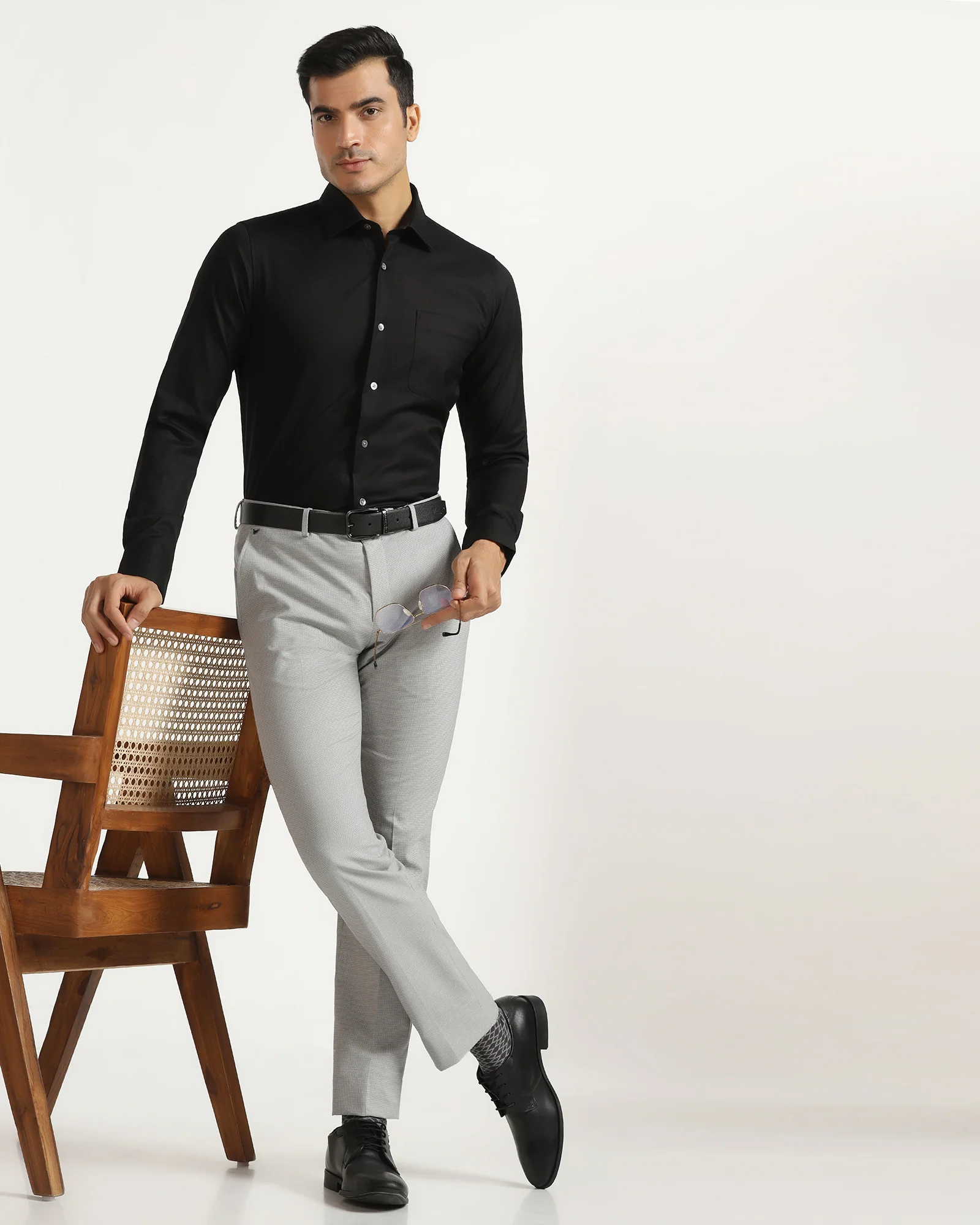 Luxe Formal Black Textured Shirt - Hadley - Image 7