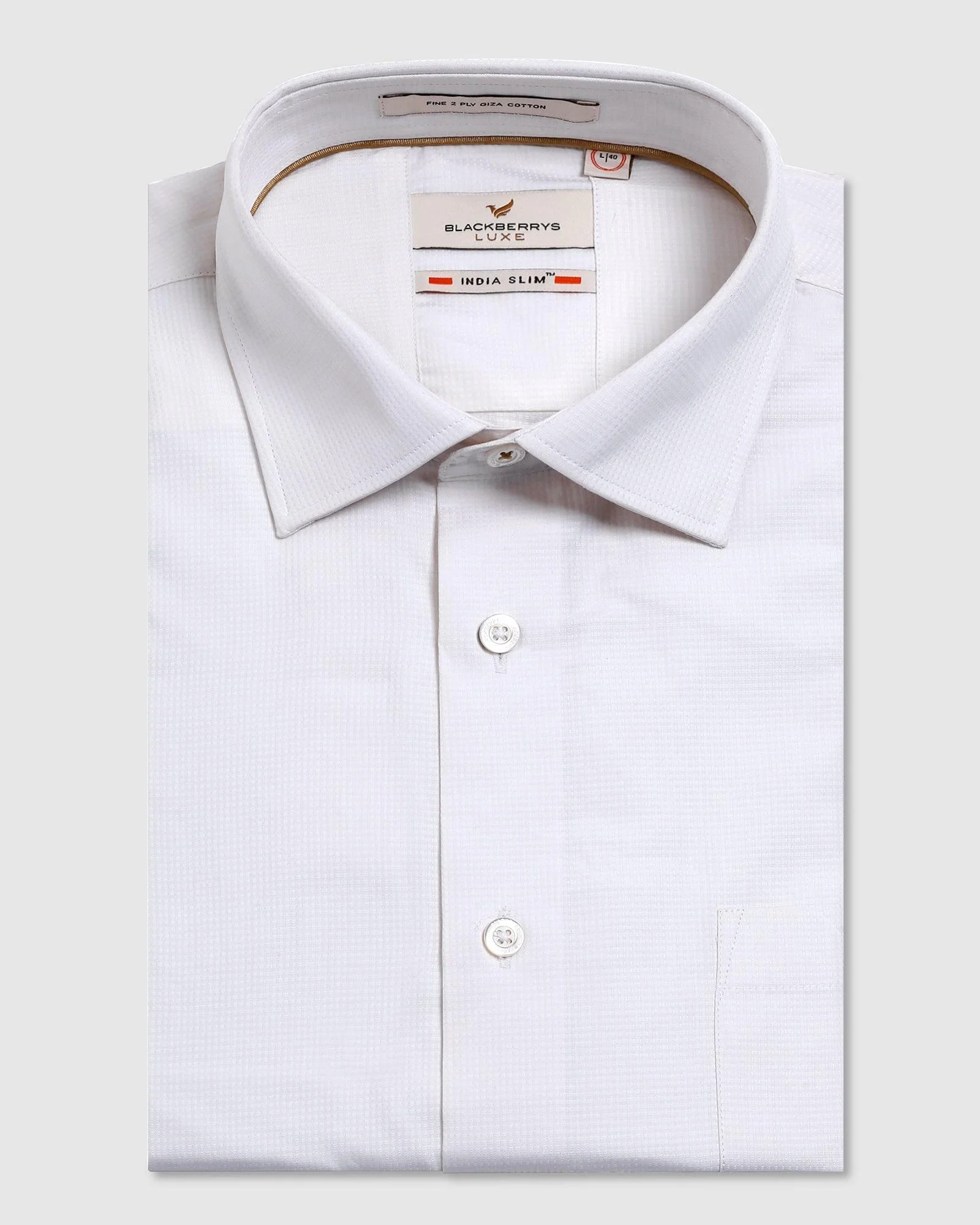 Luxe Formal Cream Textured Shirt - Hazel - Image 5