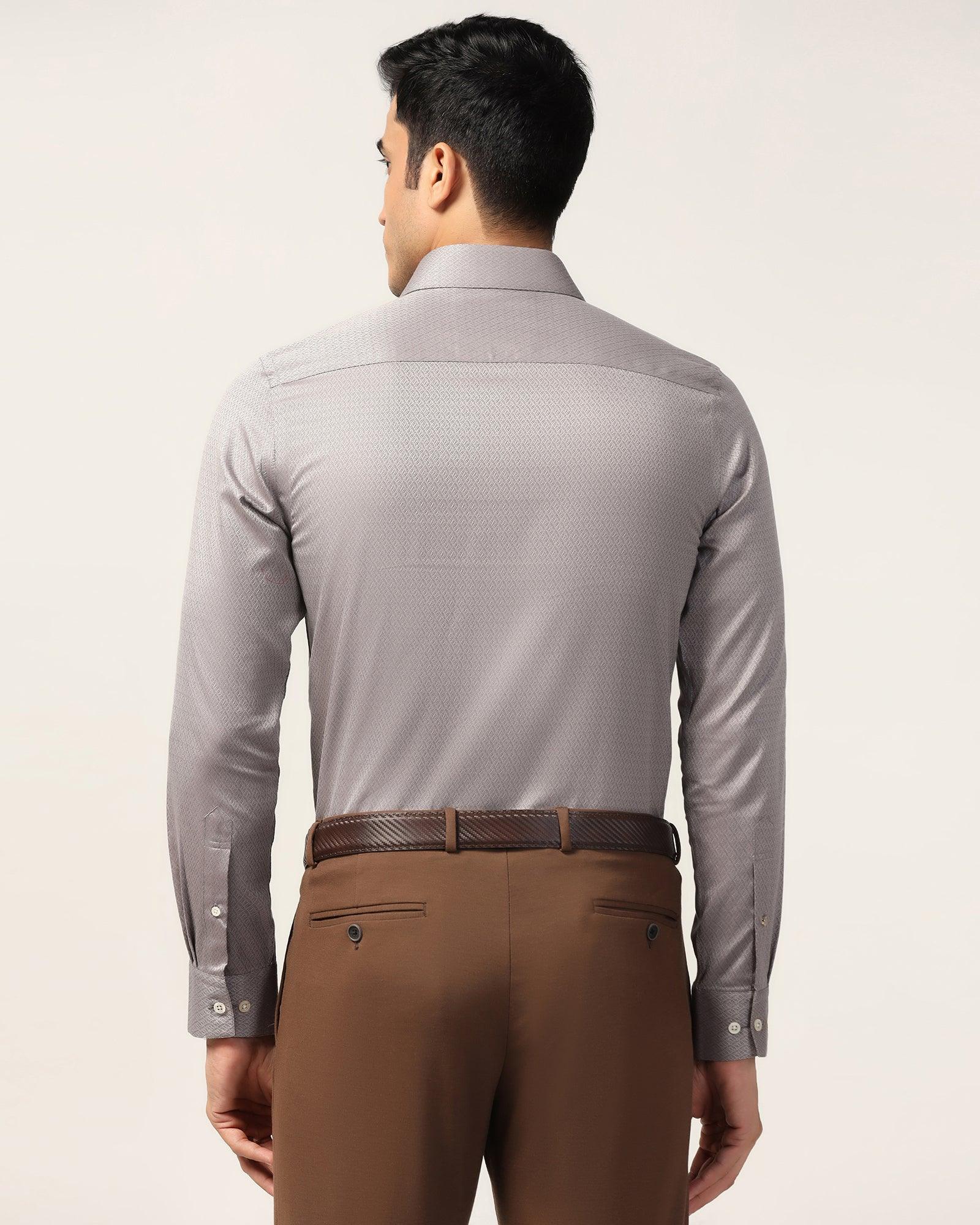 Luxe Formal Grey Textured Shirt - Goal - Image 2