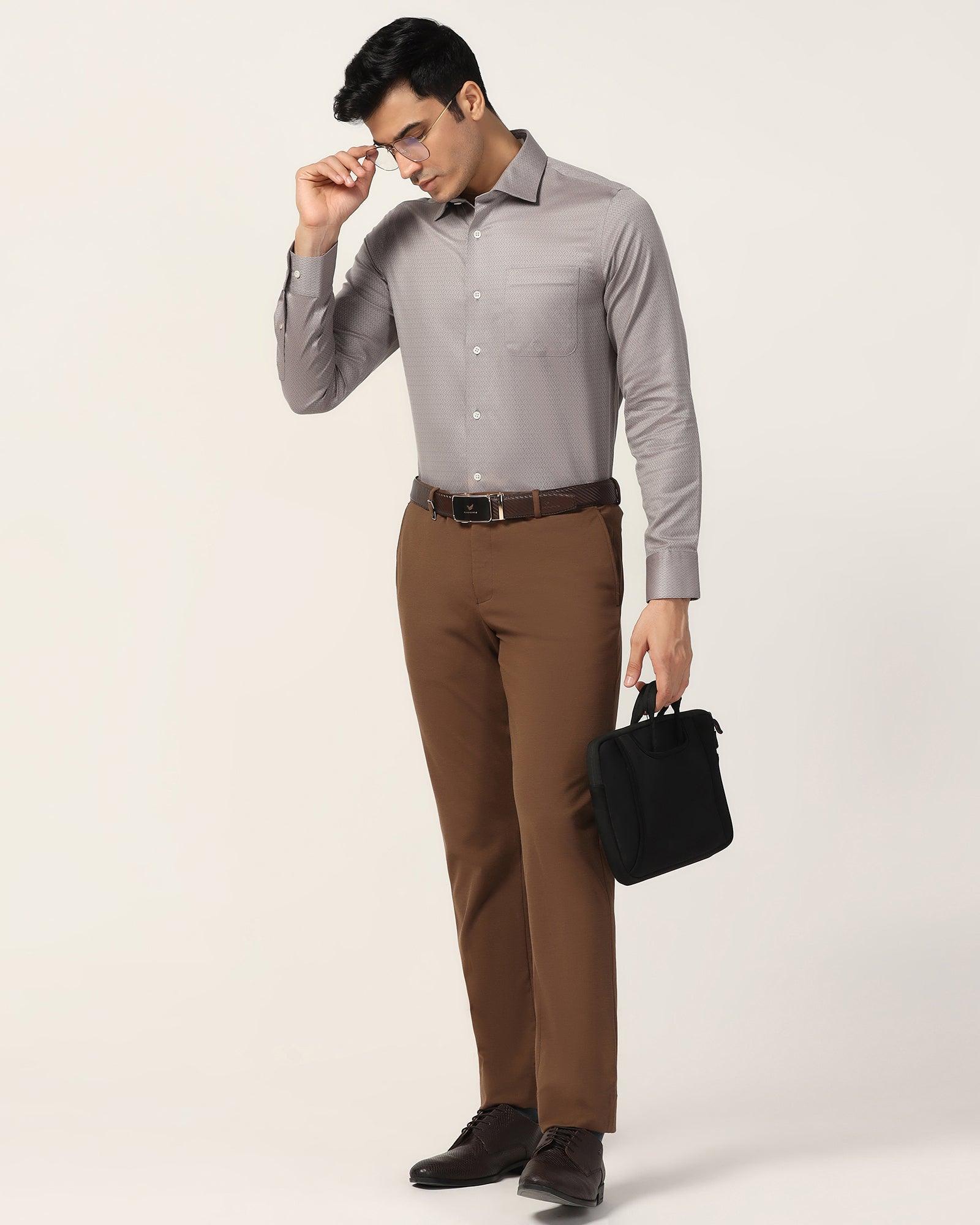 Luxe Formal Grey Textured Shirt - Goal - Image 7