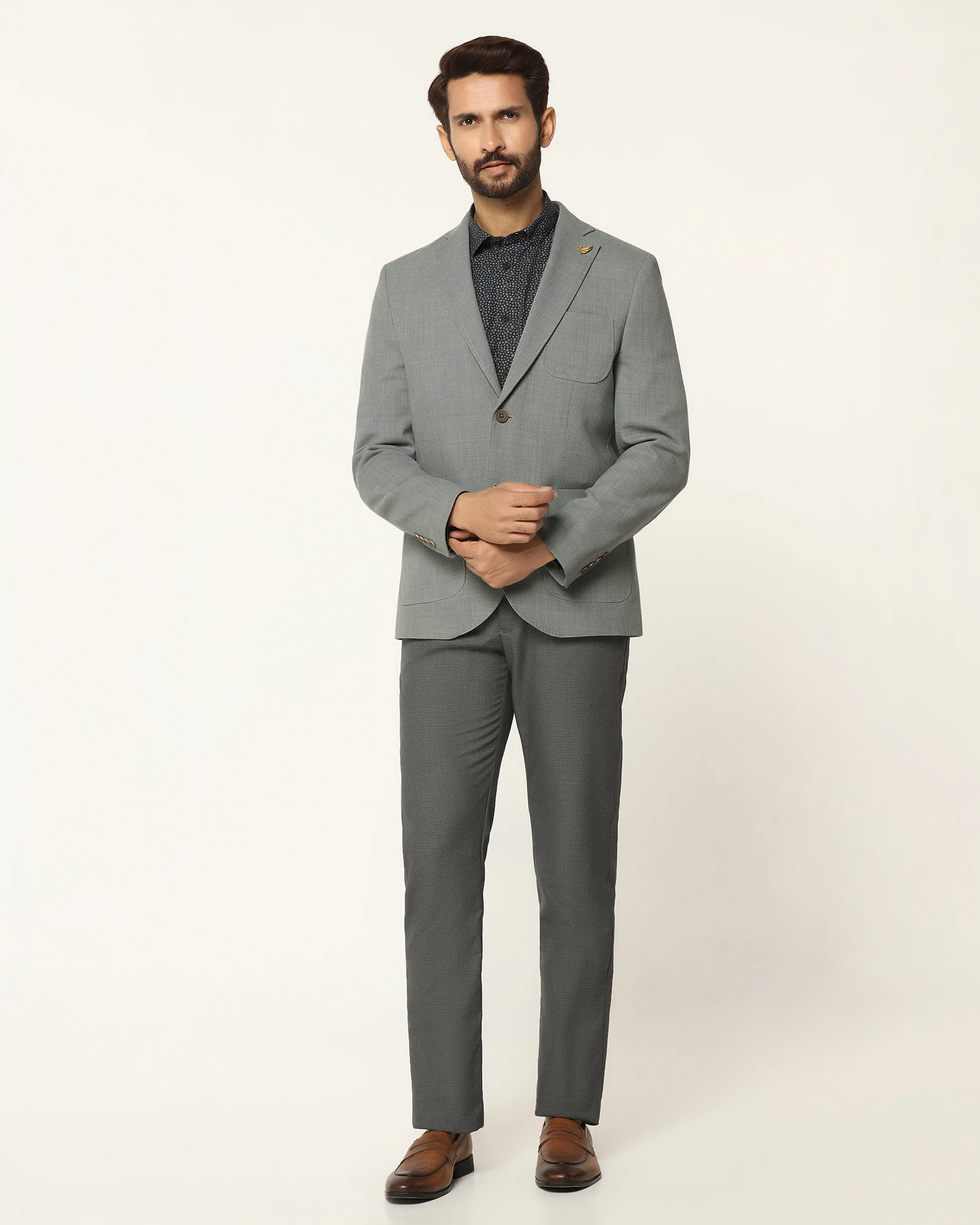 Luxe Formal Light Green Solid Blazer - Soho - Image 3