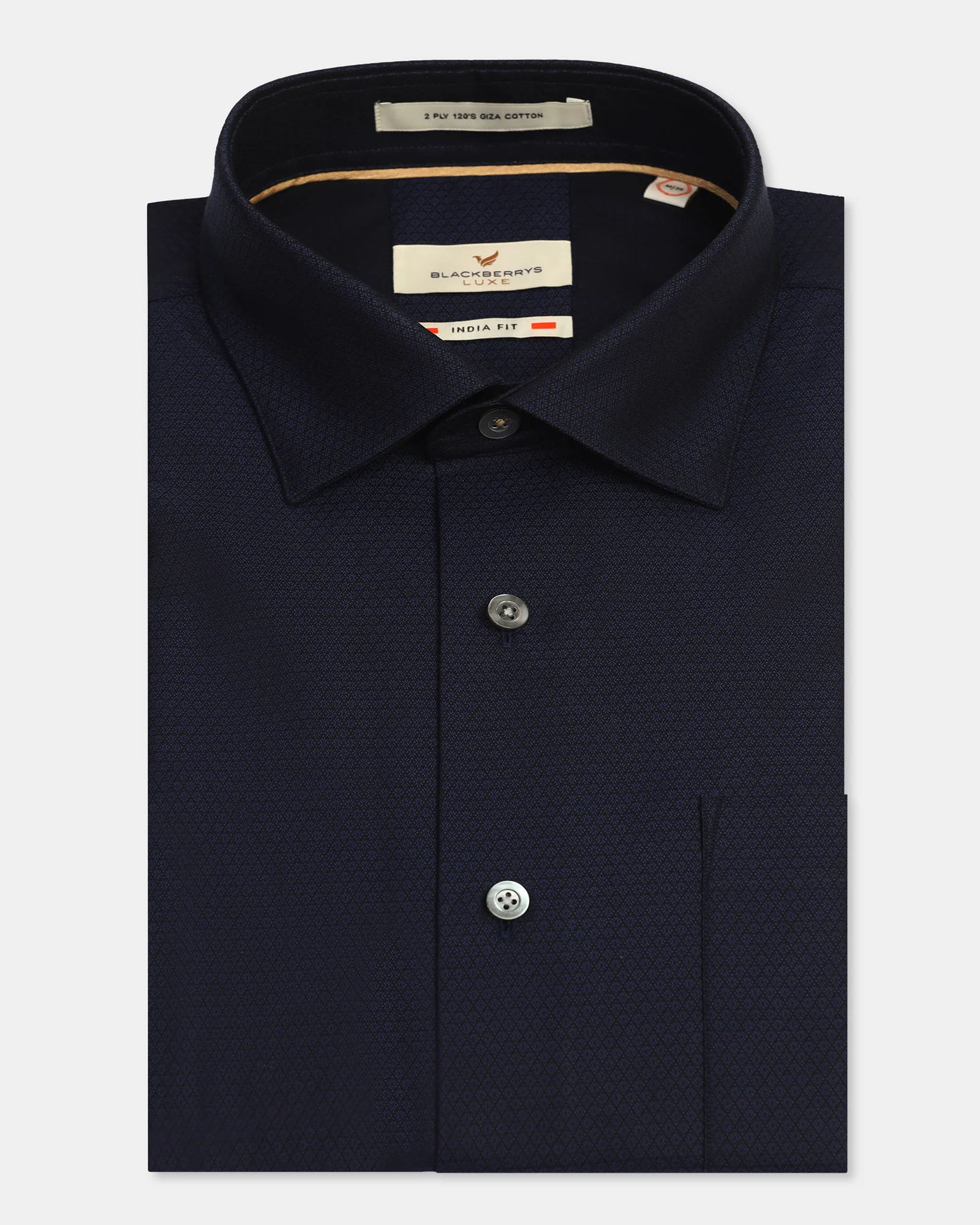Luxe Formal Navy Textured Shirt - Hadley - Image 5