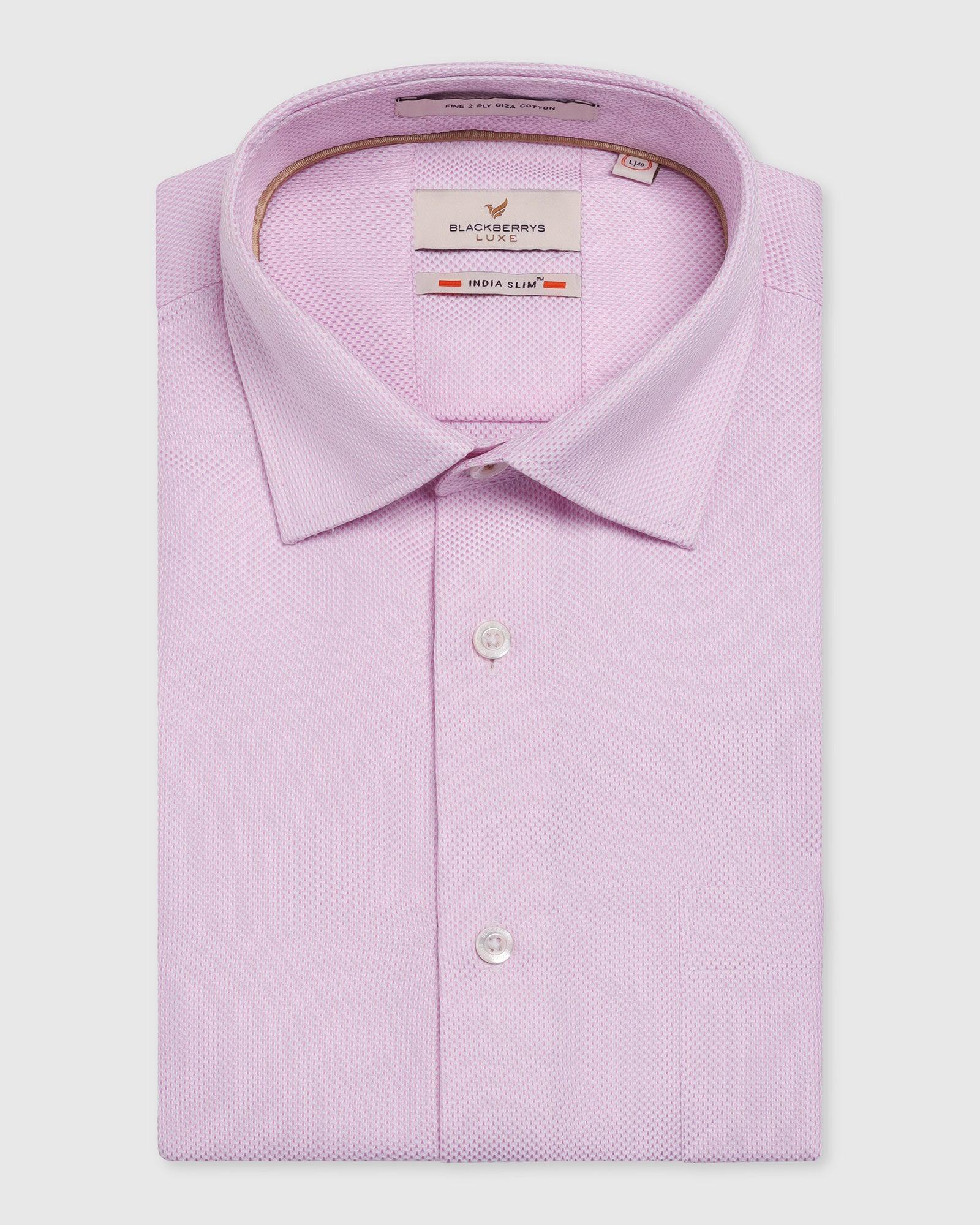 Luxe Formal Pink Textured Shirt - Plan - Image 5