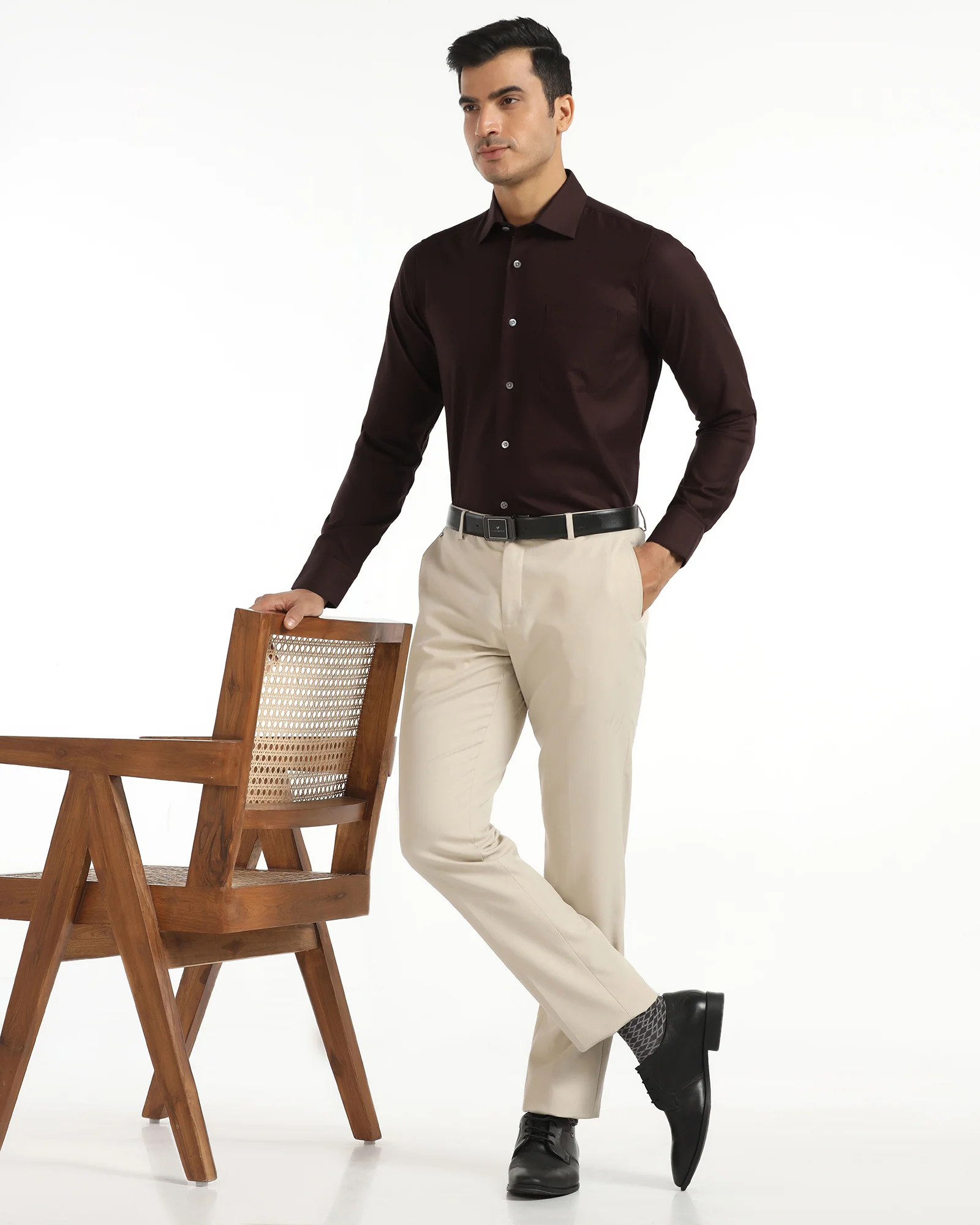 Luxe Formal Plum Textured Shirt - Hadley - Image 7