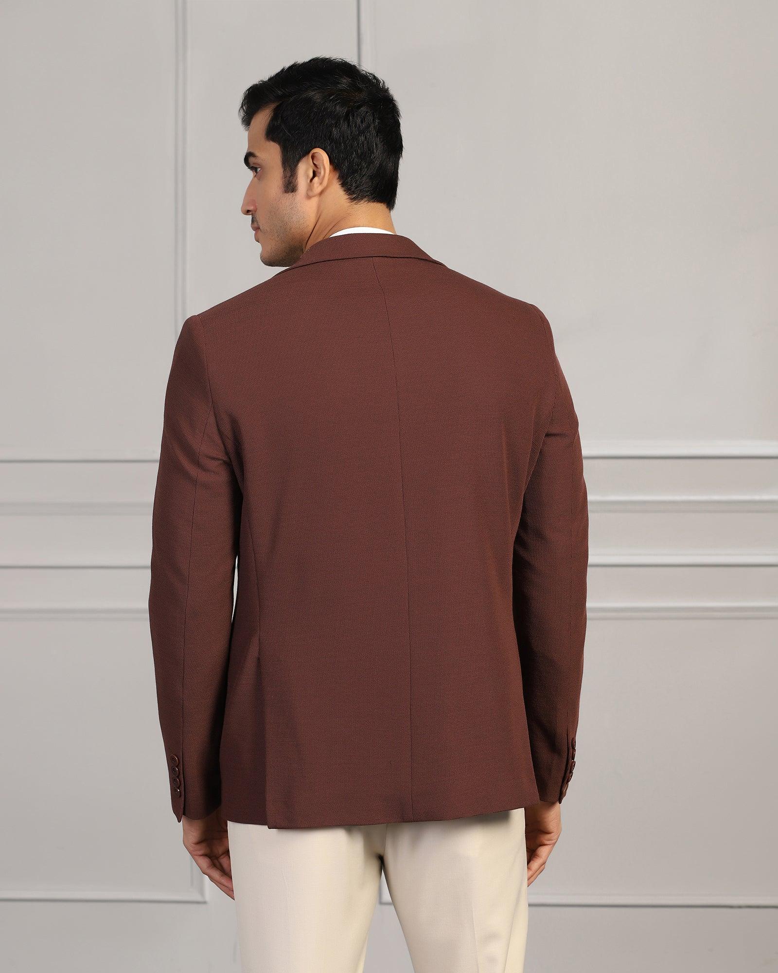 Luxe Formal Rust Textured Blazer - Cannes - Image 2