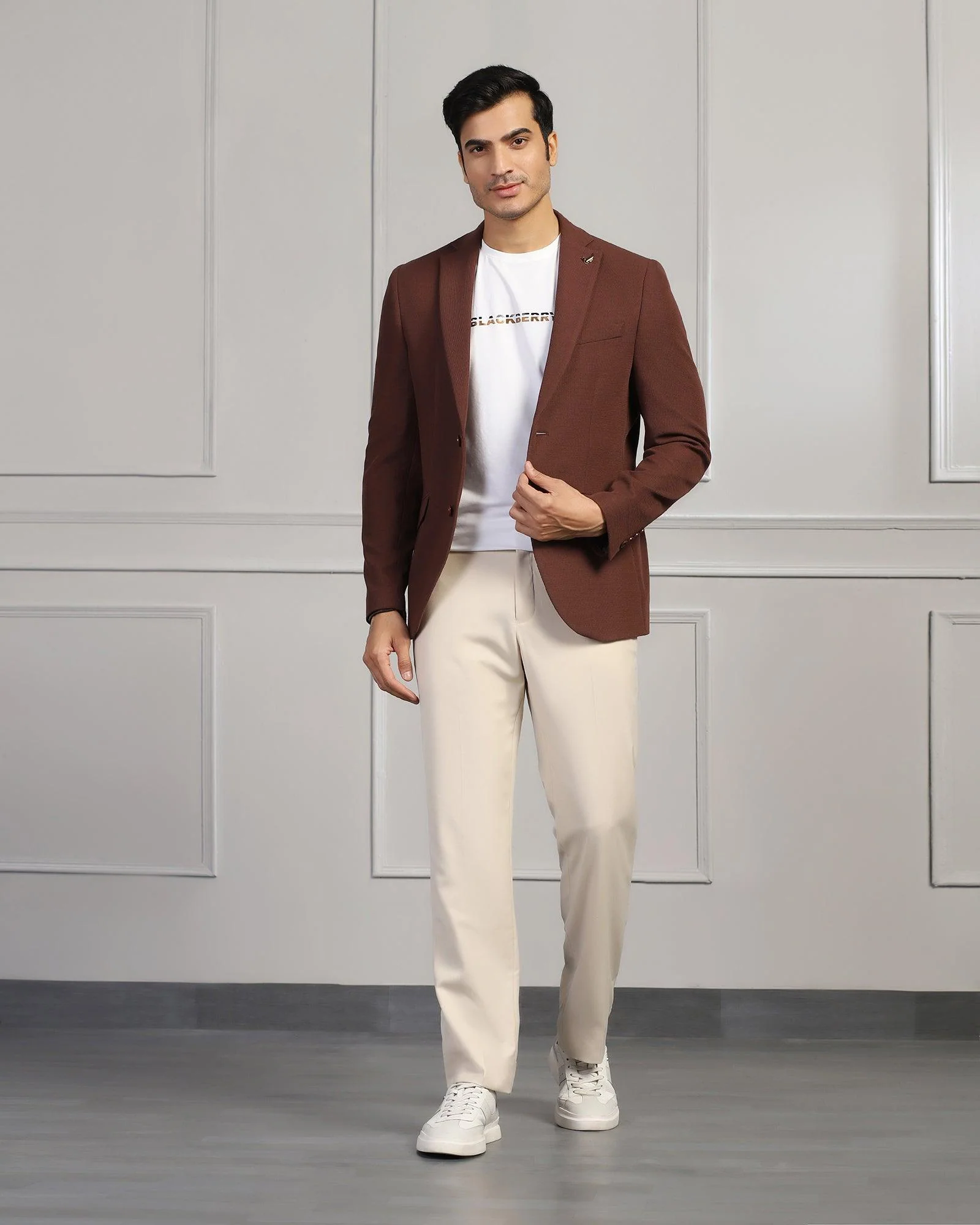 Luxe Formal Rust Textured Blazer - Cannes - Image 6