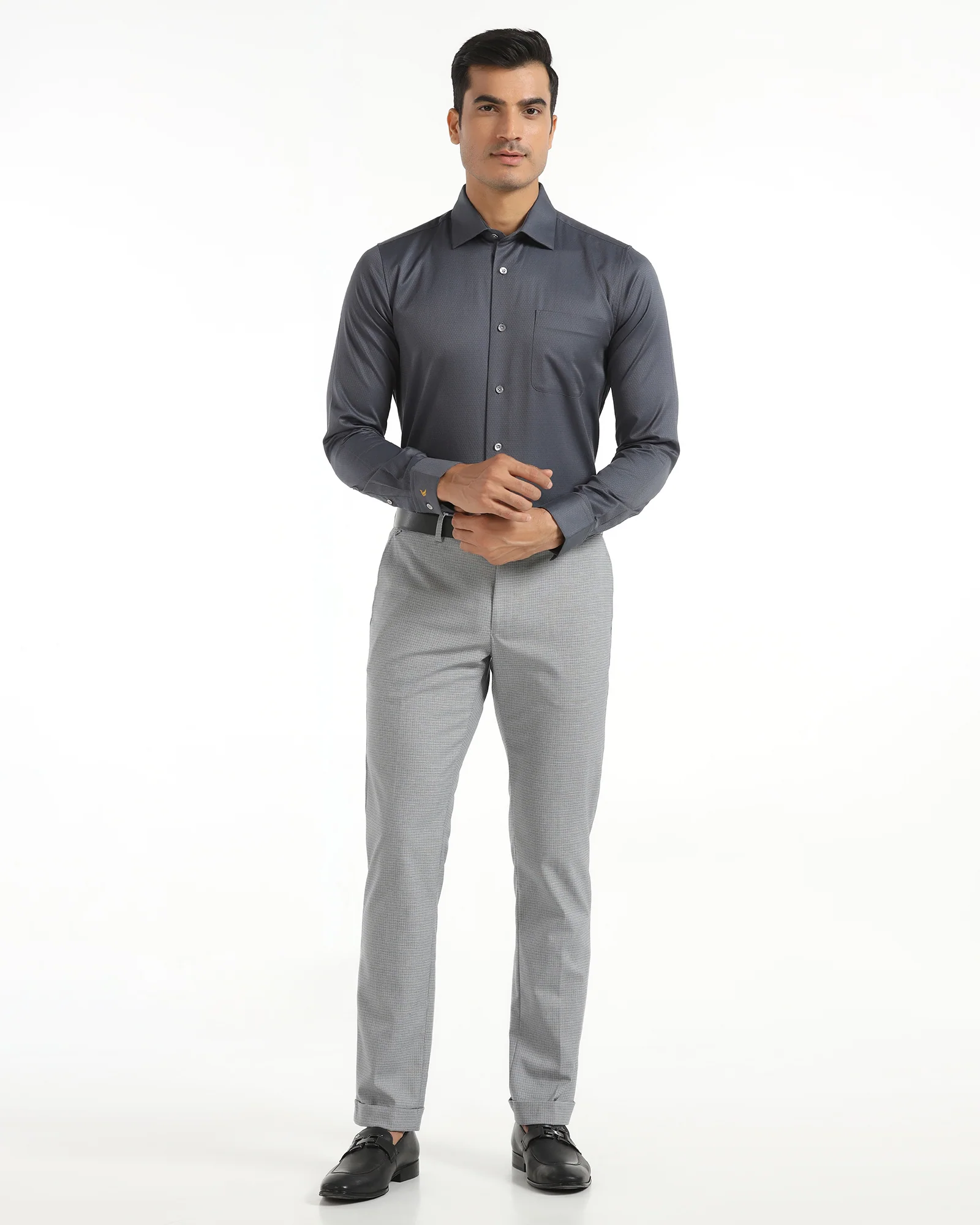 Luxe Formal Teal Textured Shirt - Hadley - Image 3
