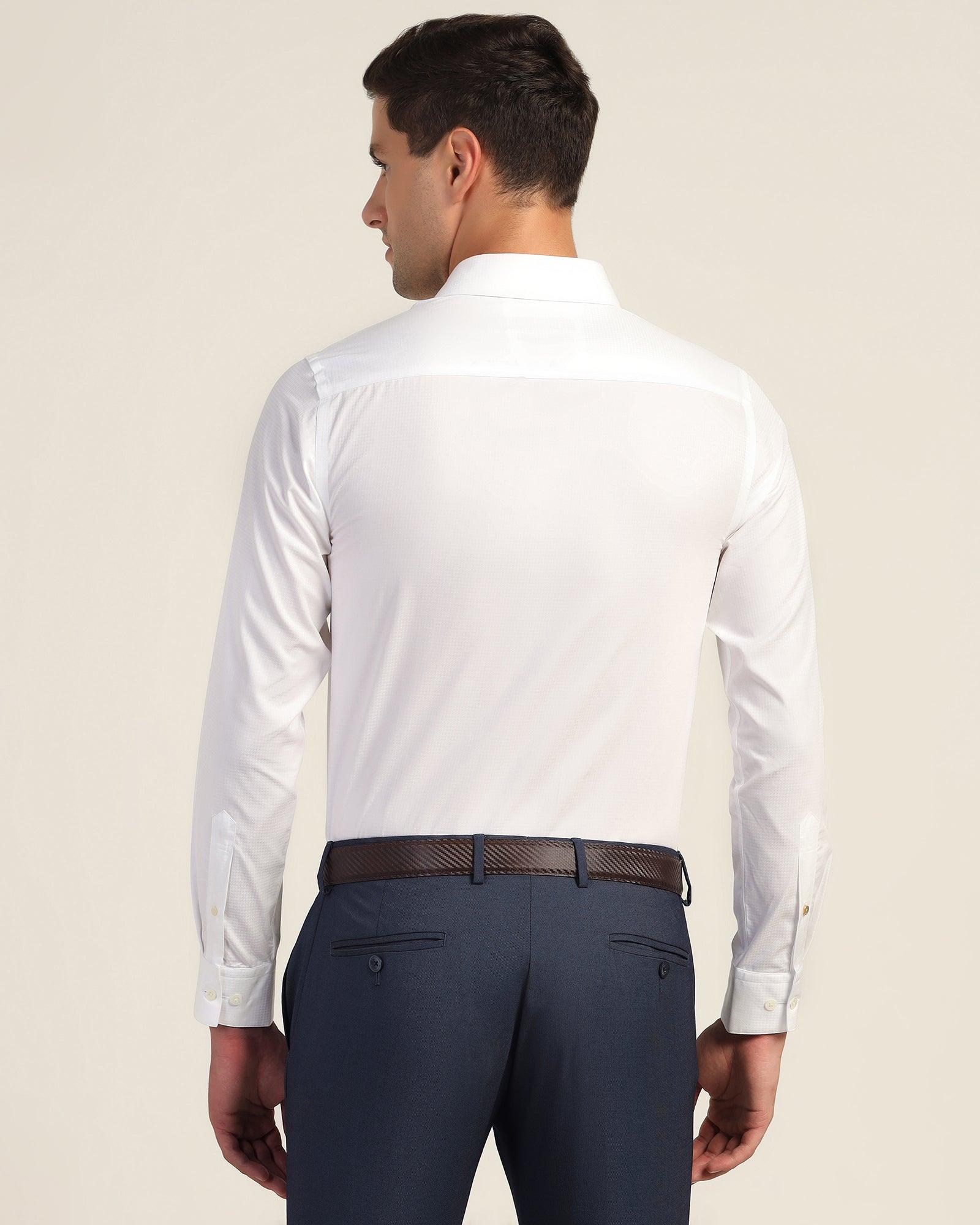Luxe Formal White Textured Shirt - Dream - Image 2