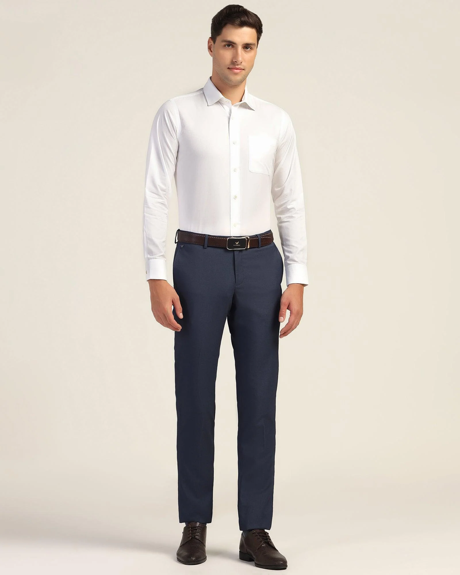 Luxe Formal White Textured Shirt - Dream - Image 3