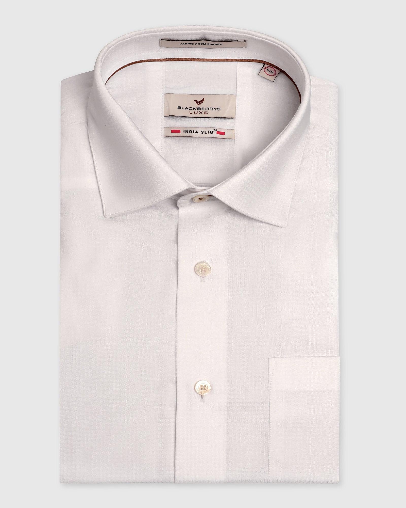 Luxe Formal White Textured Shirt - Dream - Image 5