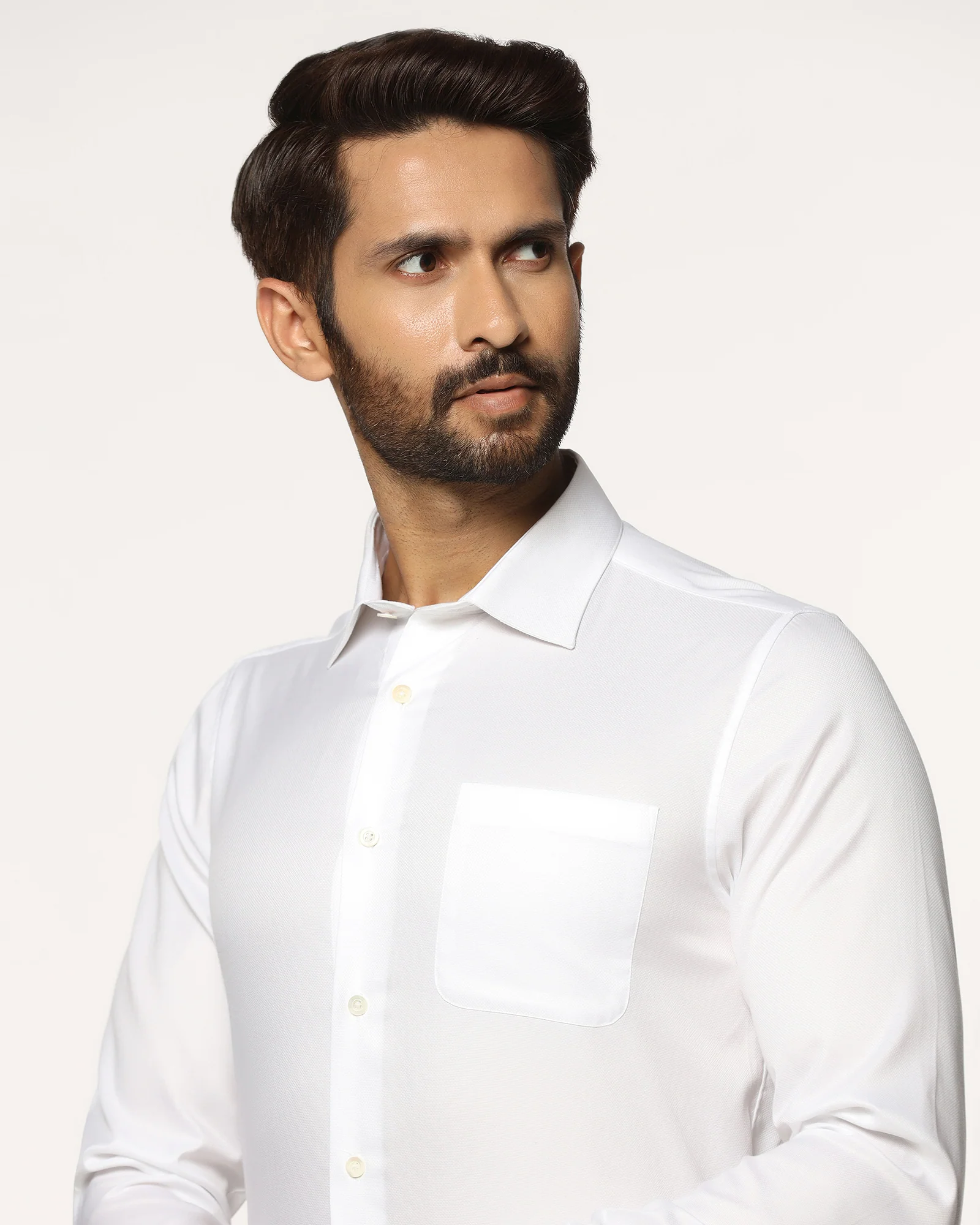 Luxe Formal White Textured Shirt - Twix - Image 4