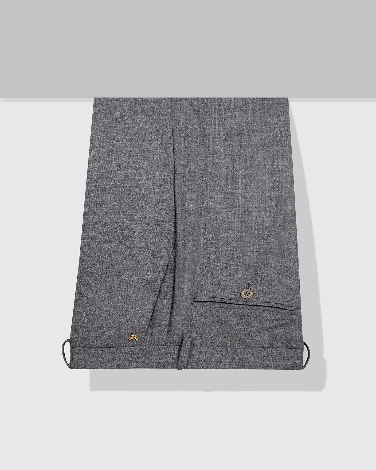 Luxe Slim Comfort B-95 Formal Grey Check Trouser - Porcupine - Image 5