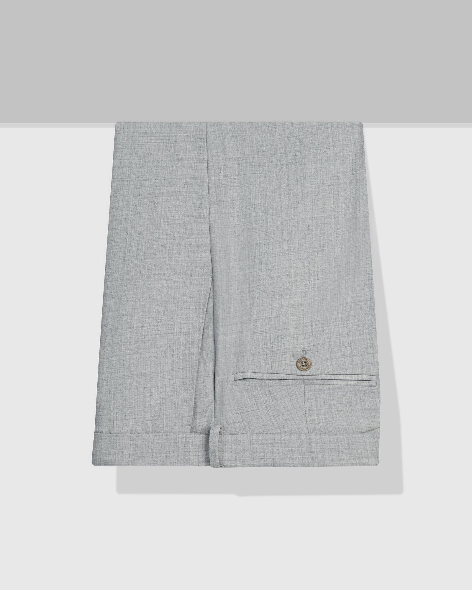 Luxe Slim Comfort B-95 Formal Light Grey Check Trouser - Amouage - Image 5