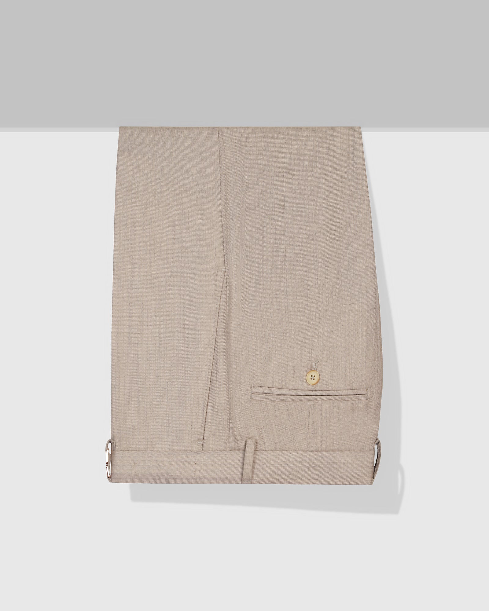 Luxe Linen Slim Comfort B-95 Formal Mouse Solid Trouser - Azzaro - Image 5