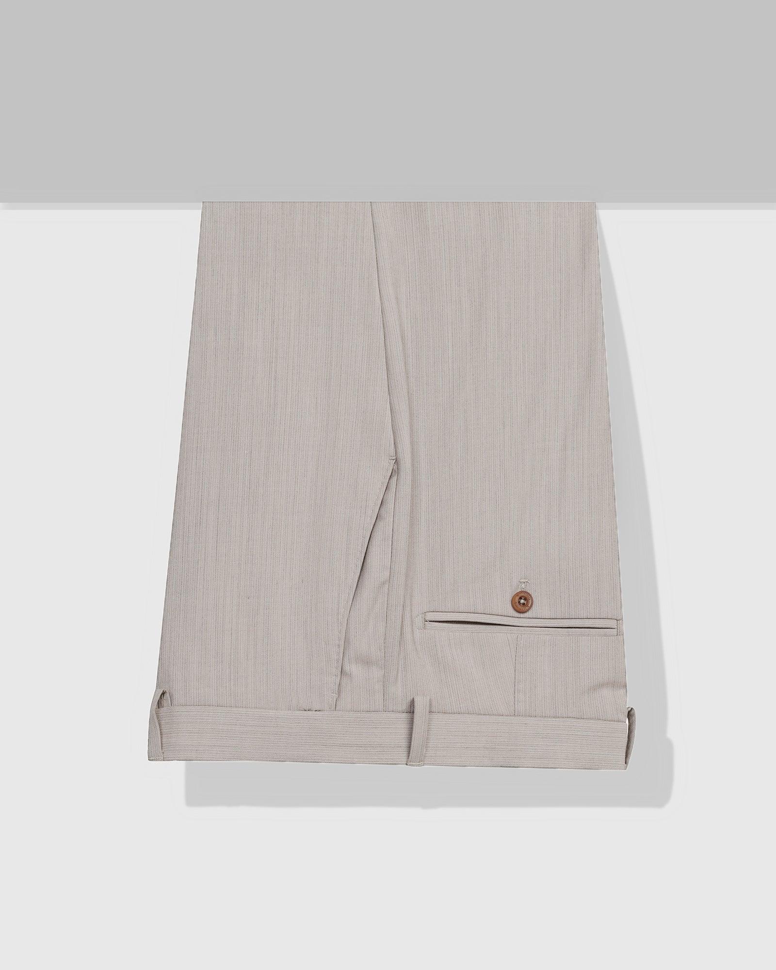 Luxe Slim Comfort B-95 Formal Beige Stripe Trouser - Lexus - Image 5